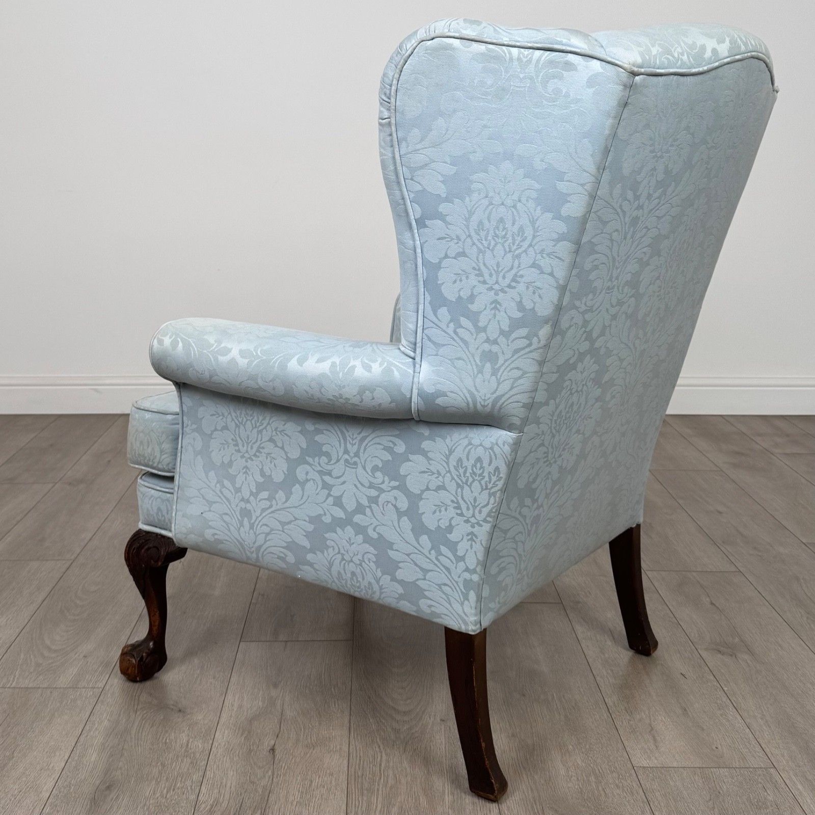 Antique 20th Century Wingback Armchair In Oak photo for sale