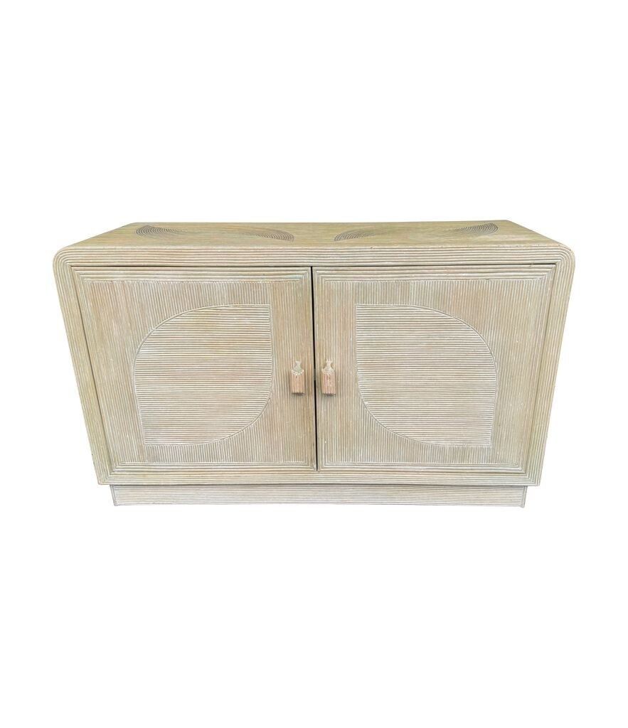 An Italian 1970s Pencil Reed Bamboo, Two Doors, Cabinet By Vivai Del Sud photo Furniture