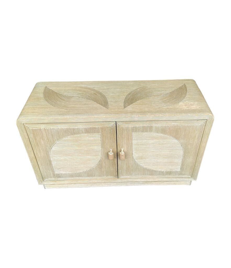 photo vinterior An Italian 1970s Pencil Reed Bamboo, Two Doors, Cabinet By Vivai Del Sud
