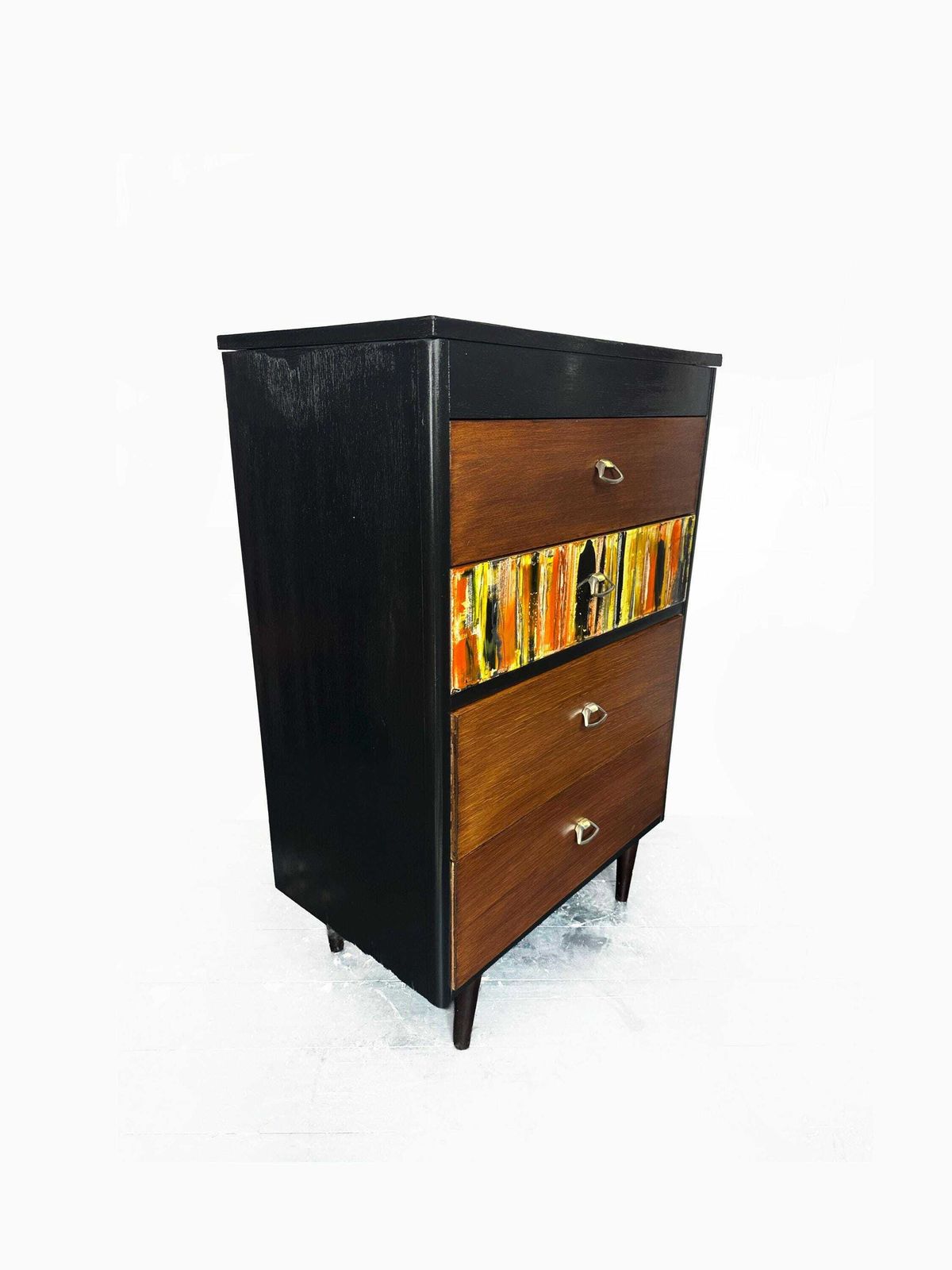 Mid Century 1950's Chest Of Drawers/Tallboy Fully Restored With Feature Acrylic Drawer Rare Find photo buy