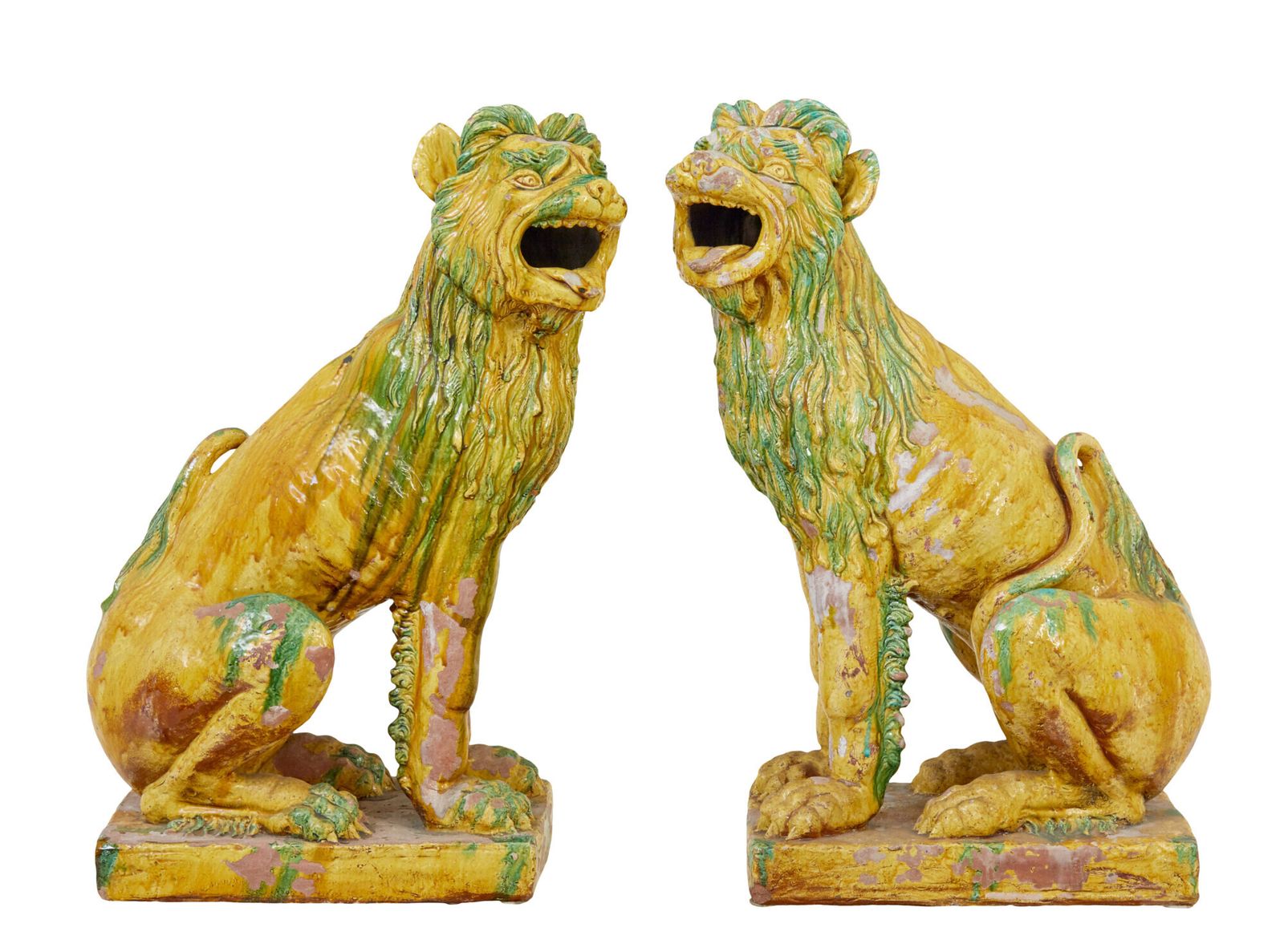 Pair Of Mid 20th Century Salt Glazed Decorative Dogs Of Fo photo furniture
