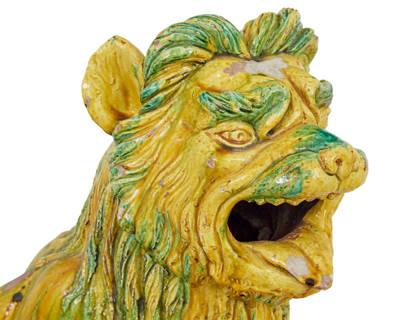 Pair Of Mid 20th Century Salt Glazed Decorative Dogs Of Fo photo for sale