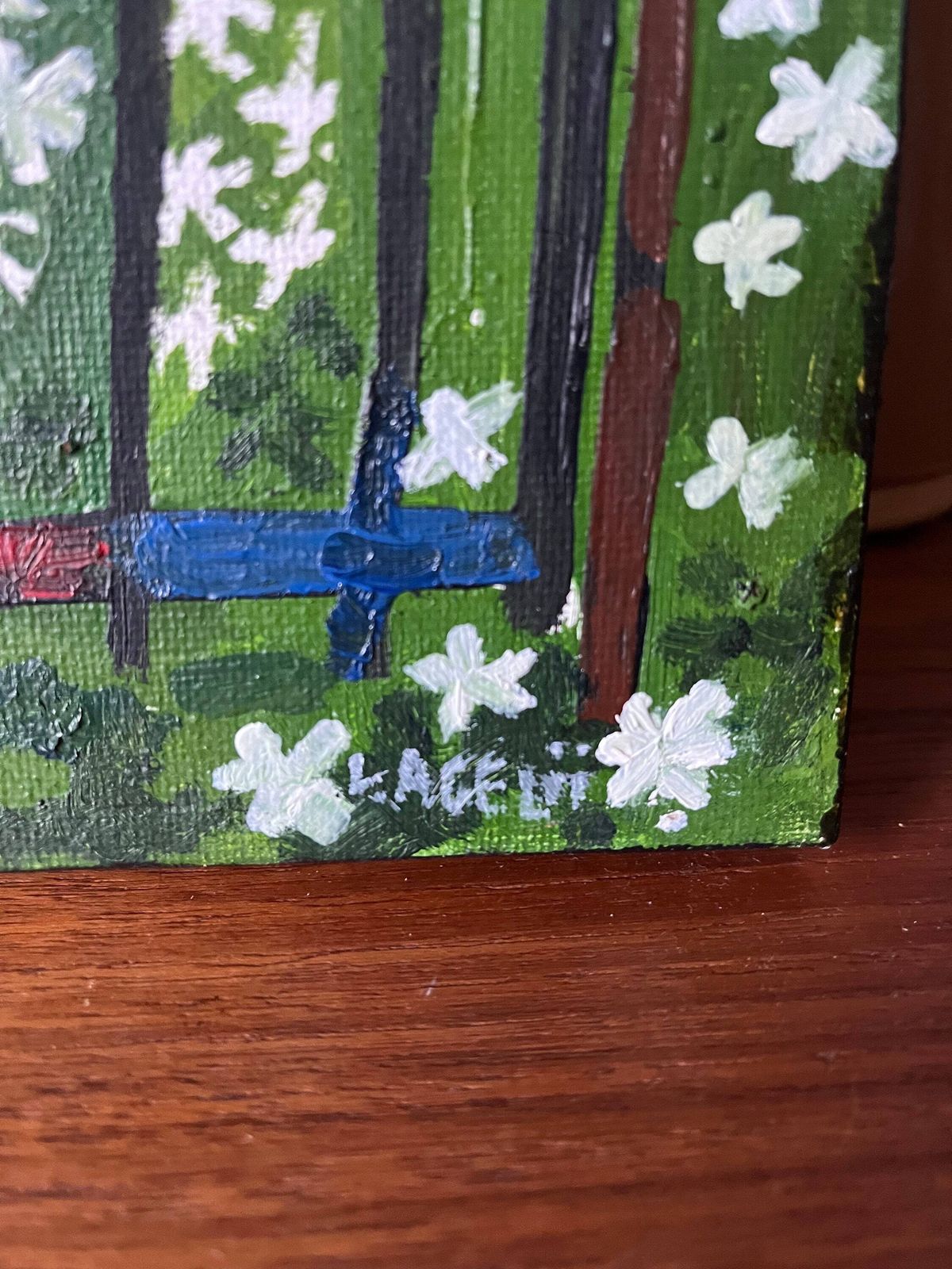 "Wood Anemones At Nisse’s Gate", 1990s, By Swedish Artist Lars Agelii, Unframed Acrylic Painting photo 175.0