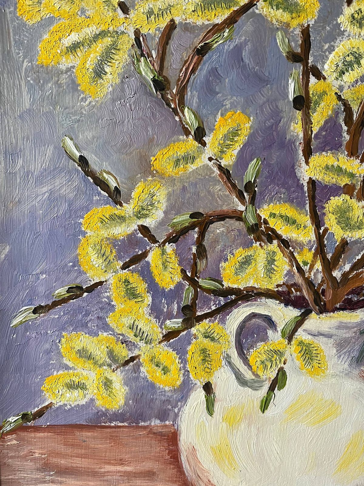 Willow Flowers, 1940s, Swedish Artist G Skog, Oil Painting On Board photo buy