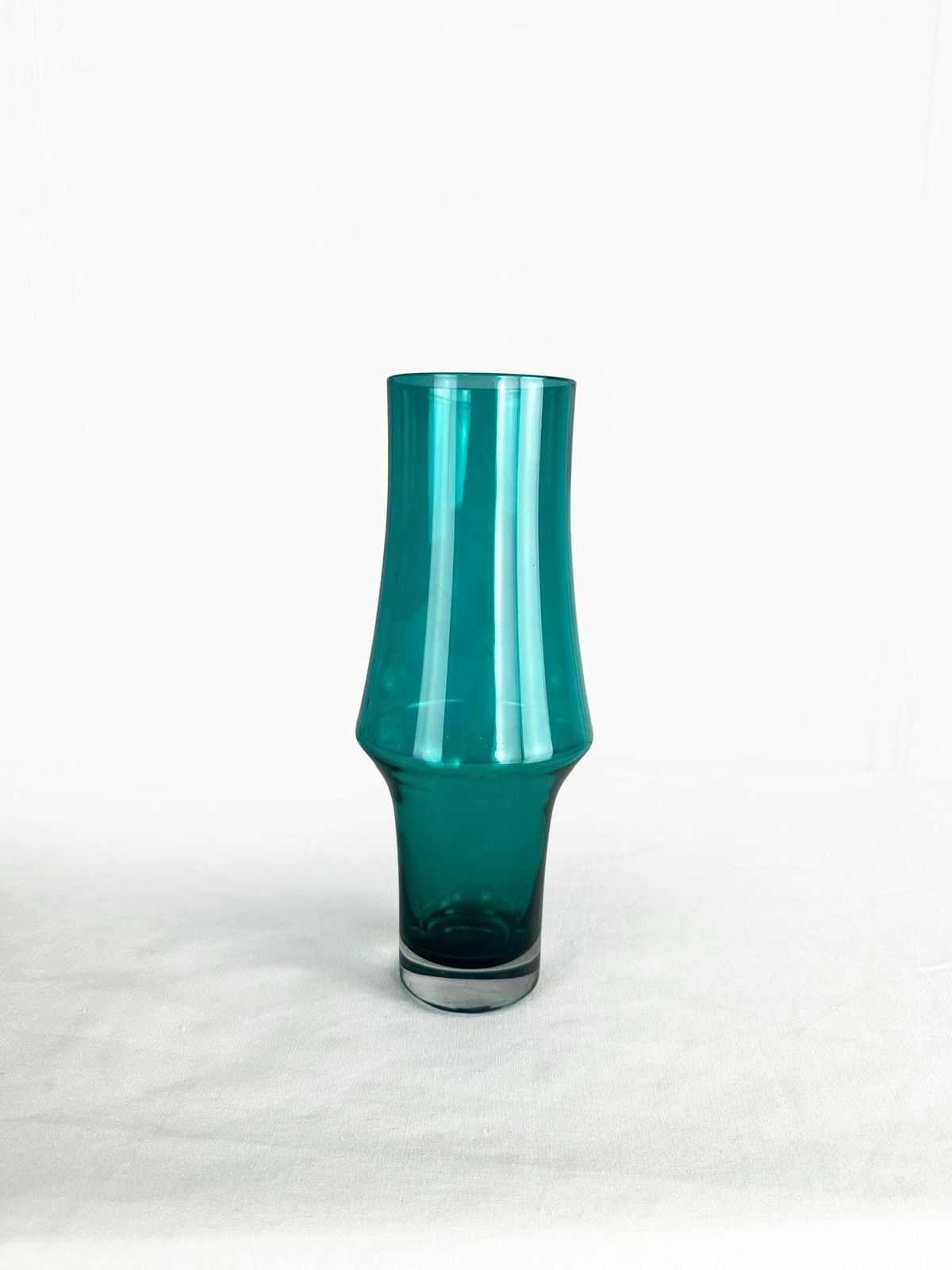 Mid Century Aqua Marine Glass Vase By Aimo Okkolin For Rihimaki, 1960s photo vintage