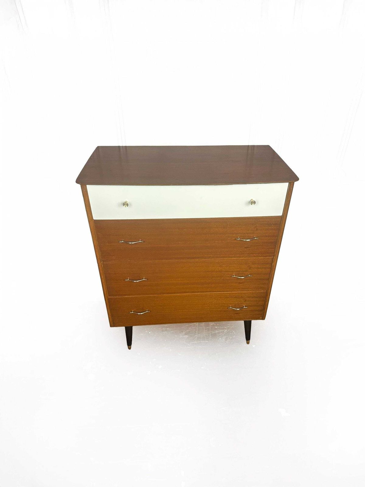 Mid Century Professionally Restored Tola Wood Chest Of Drawers/Tall Boy 1950's photo furniture