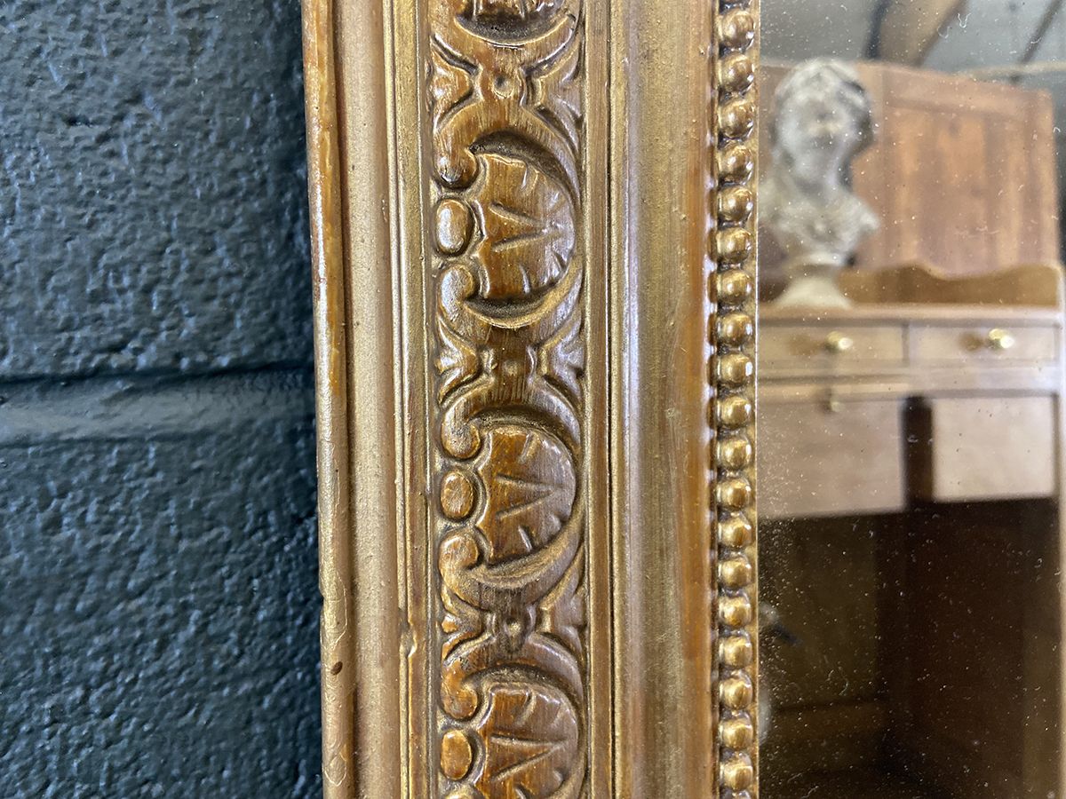 photo vintage Large Arched Top French Overmantel Wall Mirror, 19th Century.