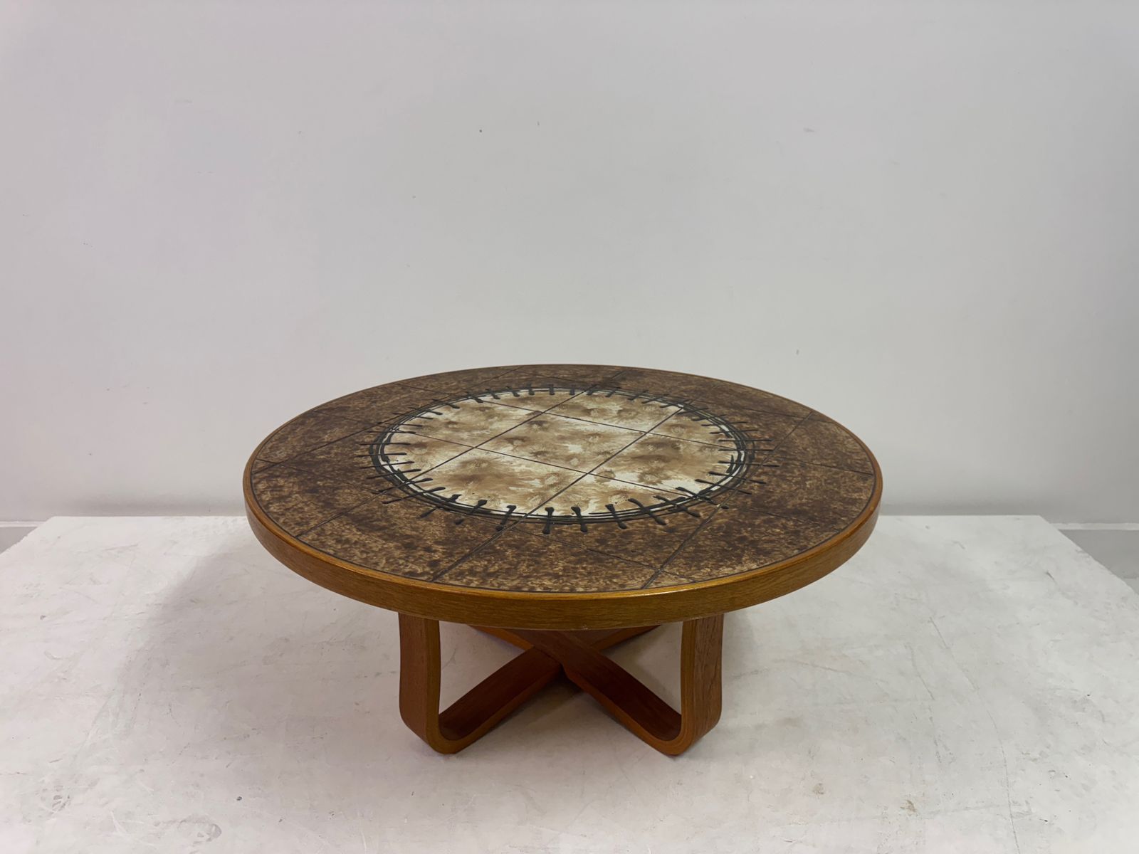 Danish Ceramic Tile Top Coffee Table, 1980s photo furniture