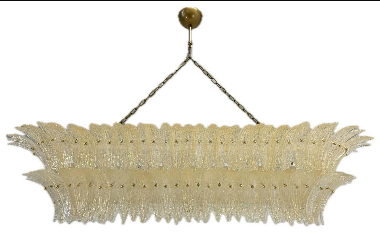 Stunning Italian Murano Palmette Chandelier In Amber Glass photo furniture