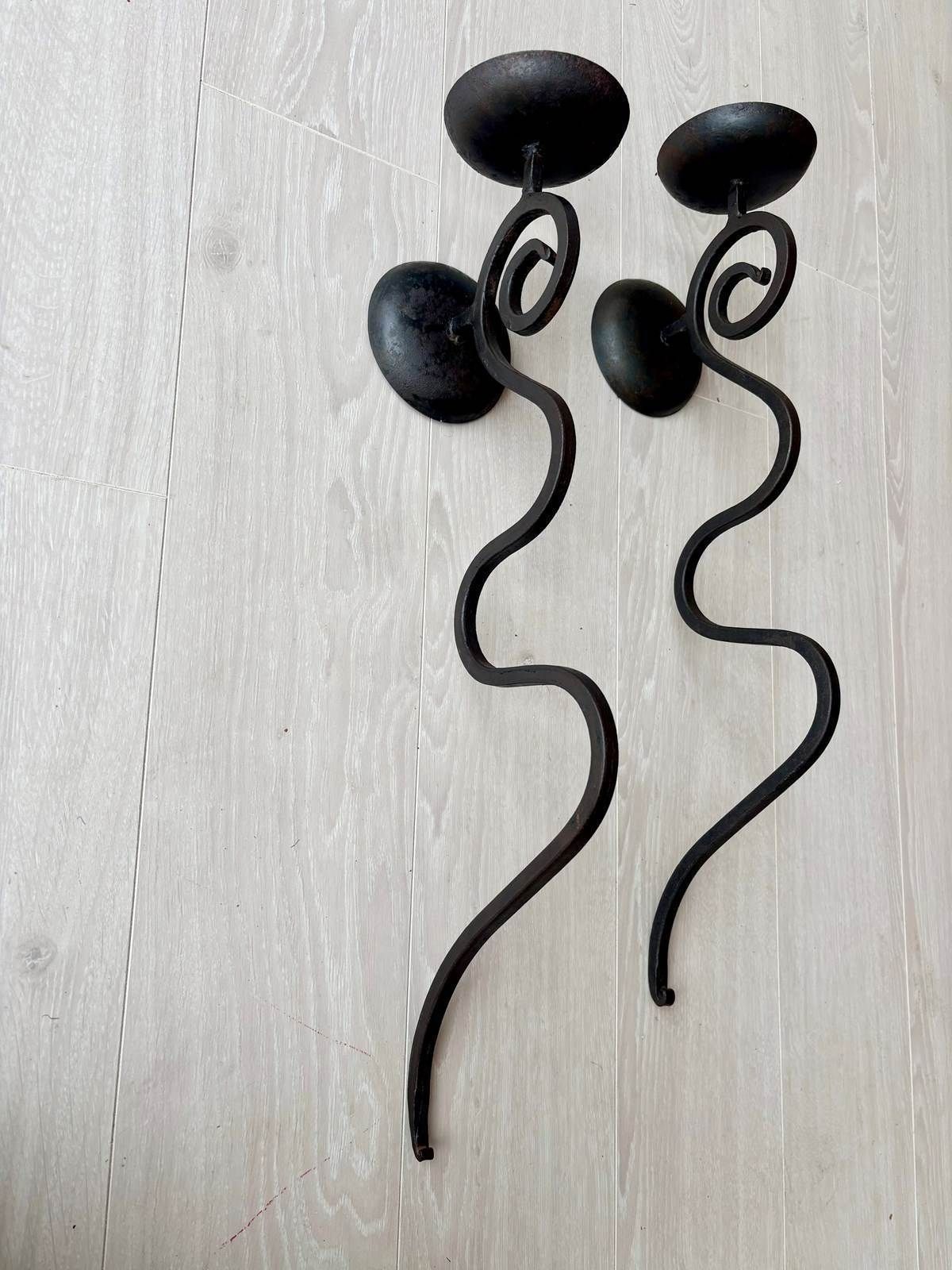 Pair Of French Iron Candle Sconces photo for sale