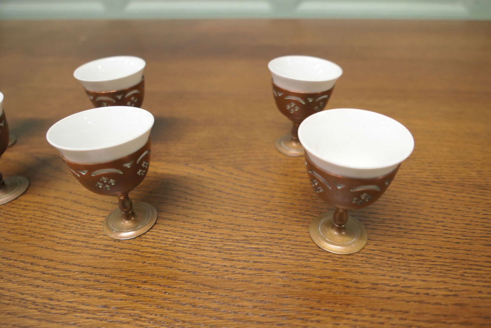 8 Arts And Crafts Copper Egg Cups By Picards photo for sale