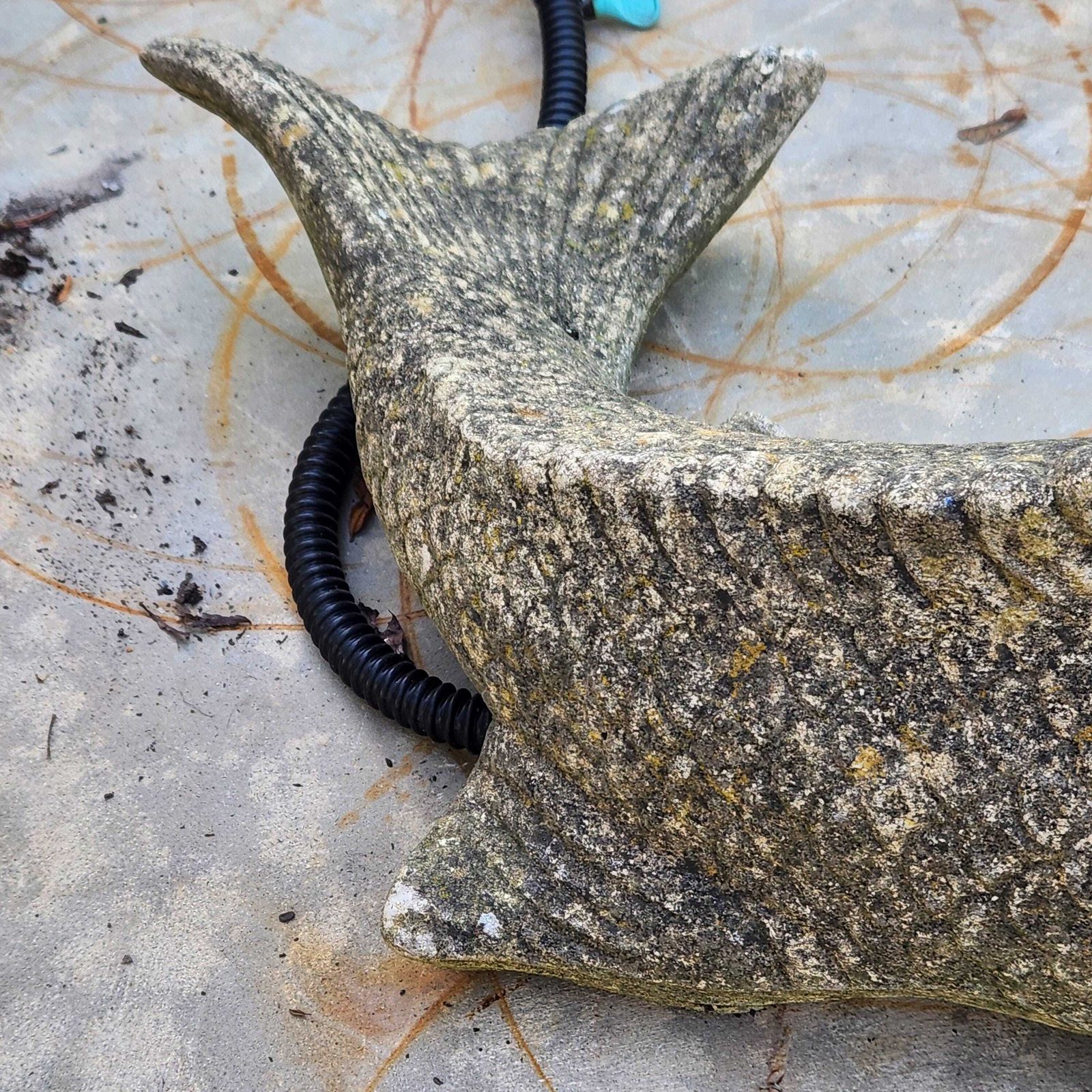 Weathered Koi Carp Water Fountain   Reconstituted Stone photo vintage