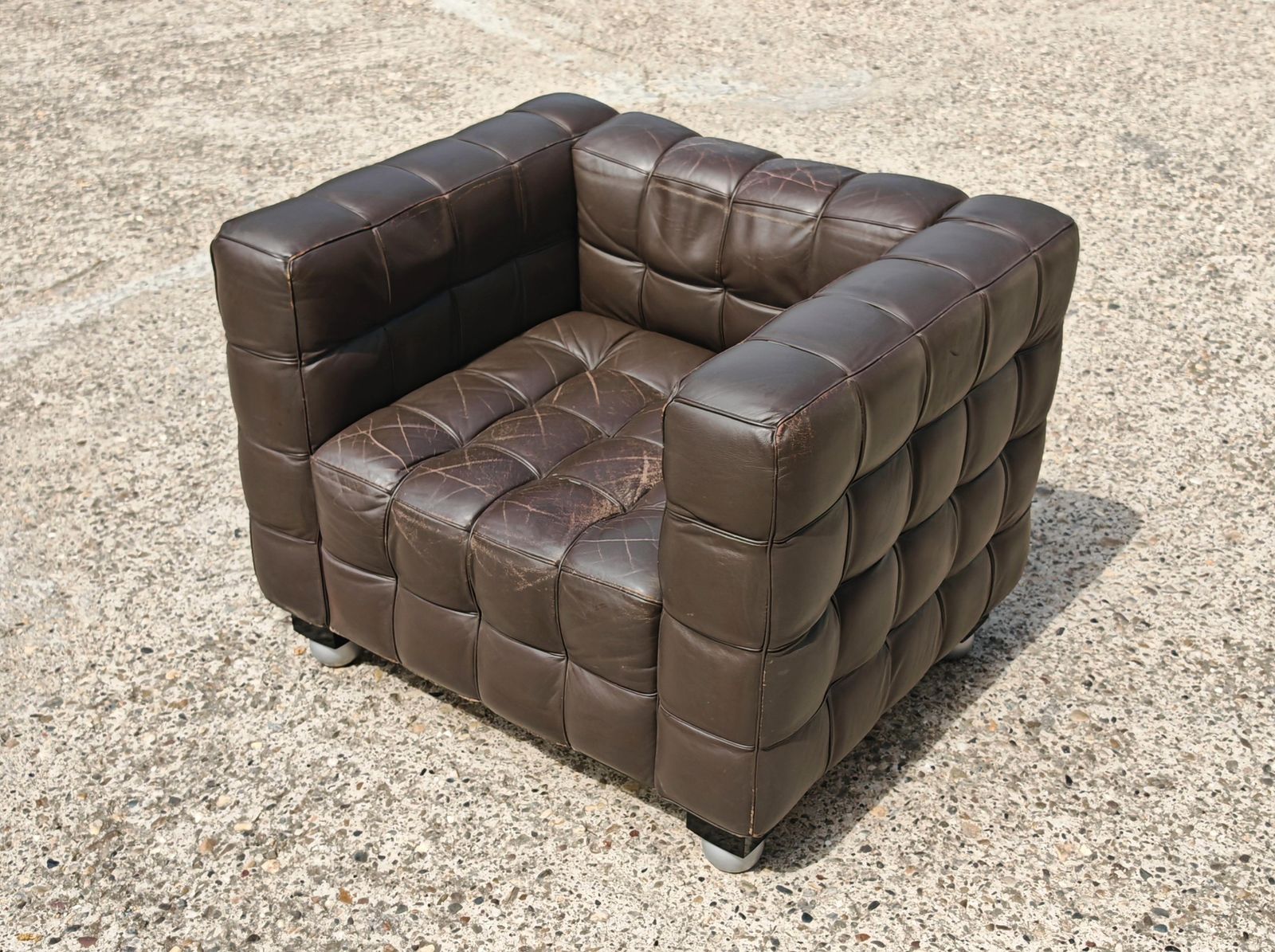 Furniture Vienna Secession Armchair "Kubus" By Josef Hoffmann, Manufactured By Wittmann photo
