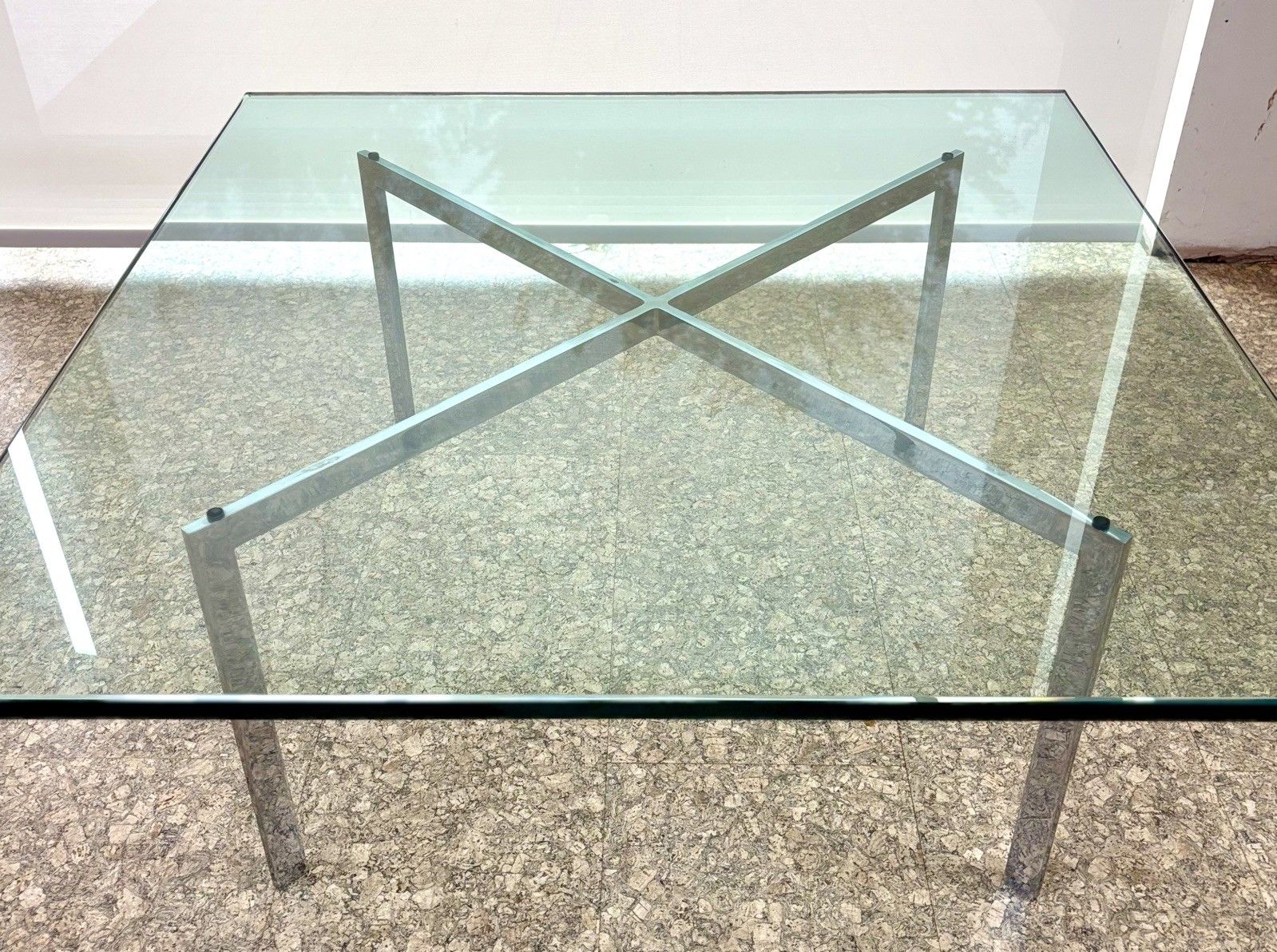 Mid Century Barcelona Knoll Coffee Table  Mies Van Der Rohe Vintage Retro photo vintage