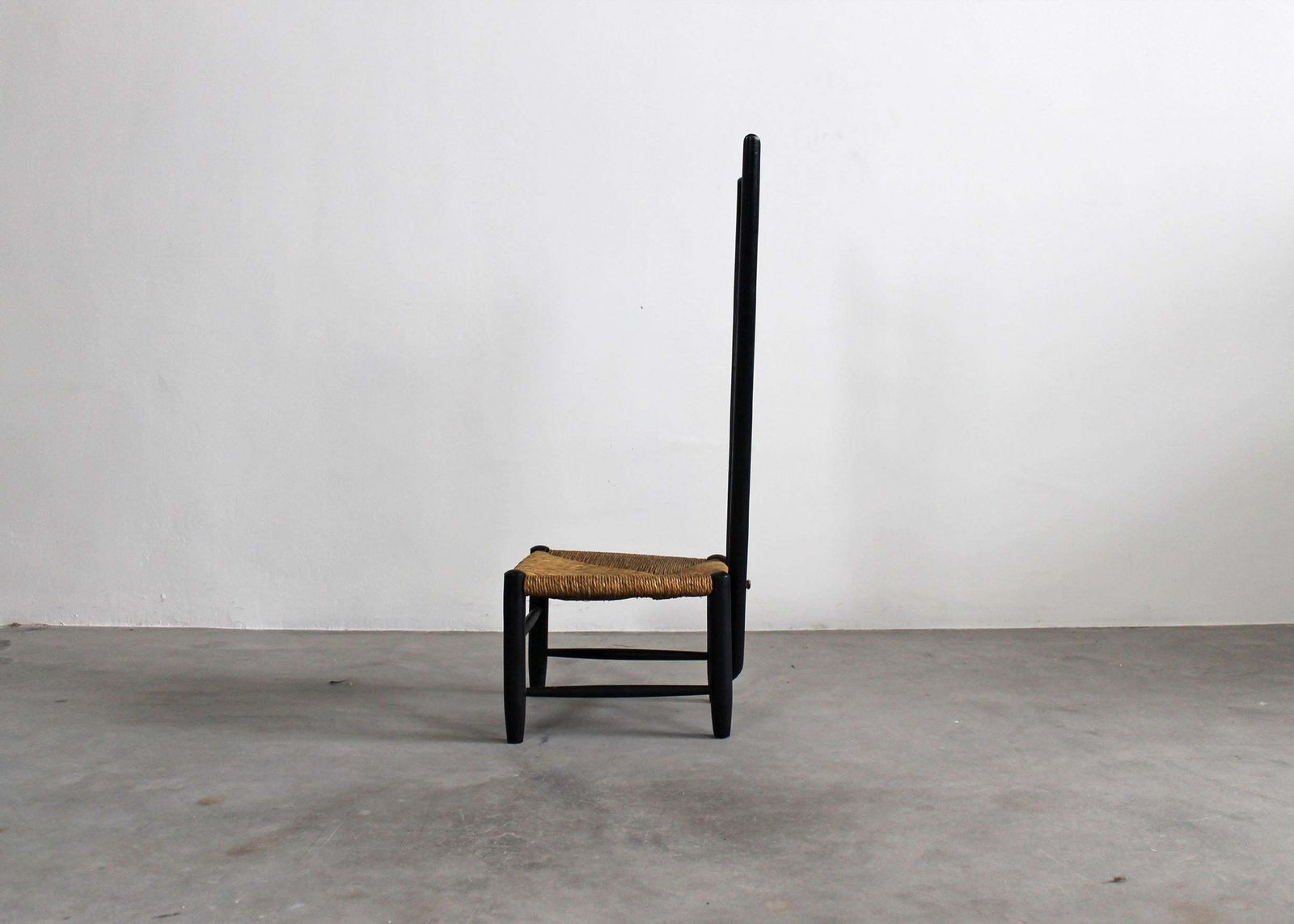 Gio Ponti Fireside Chair In Black Beech Wood And Straw By Casa & Giardino 50s photo furniture