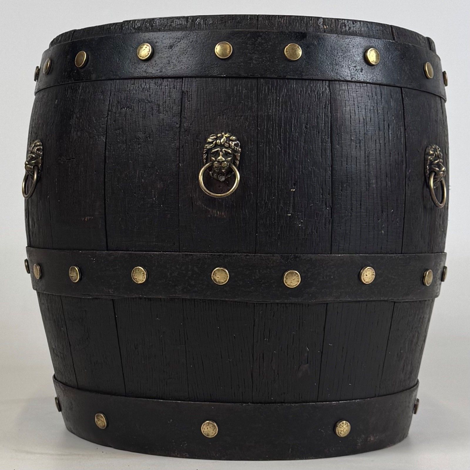 Antique 19th Century Decorative Barrel Planter In Oak photo Garden Decor