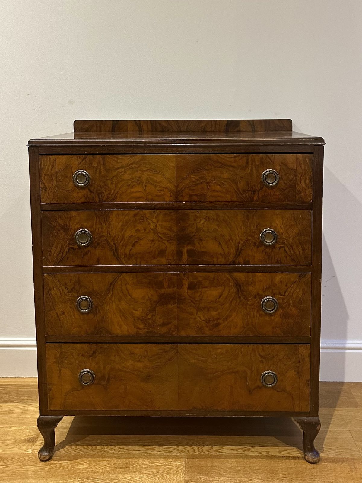 Mid 20th Century Walnut Veneer Chest Of Drawers
