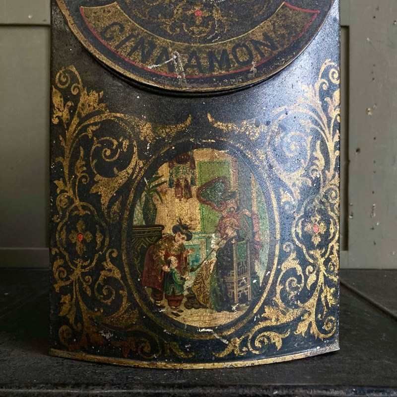 Antique Toleware Spice Tins, 1800s photo vinterior