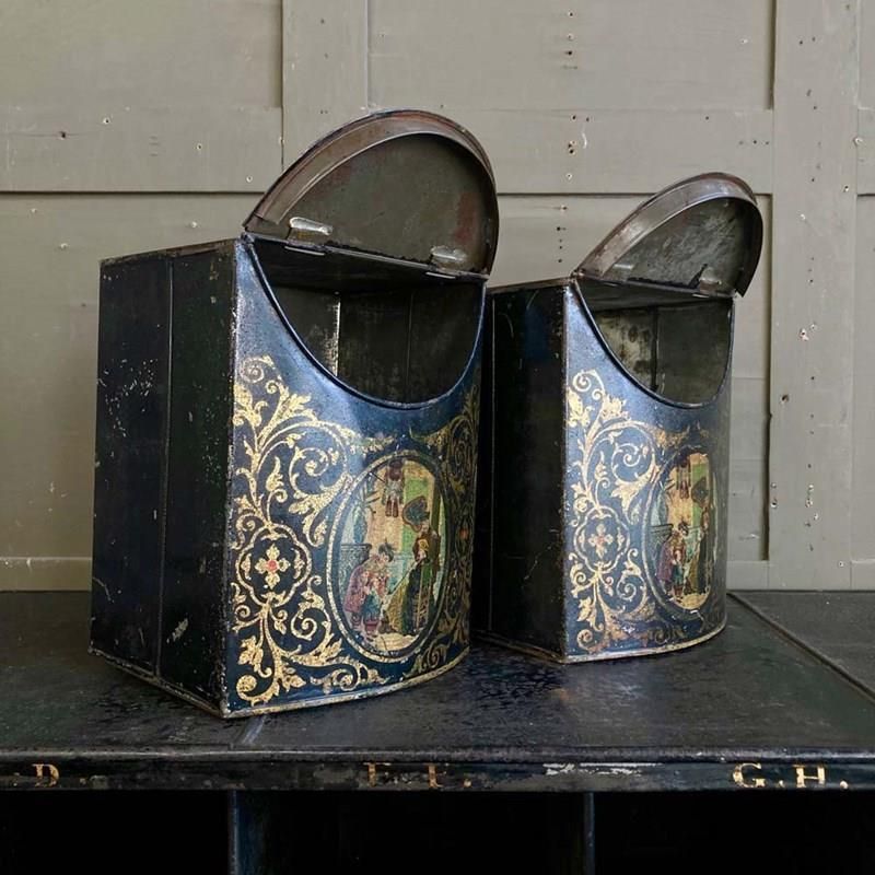 photo for sale Antique Toleware Spice Tins, 1800s