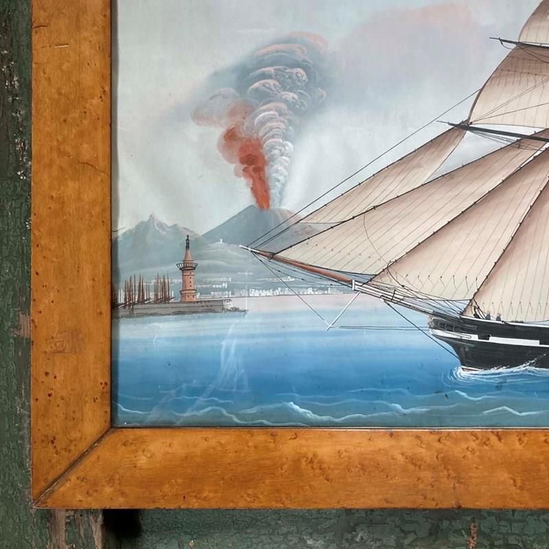 19th Century Neapolitan Ship Painting  'Eliza' photo furniture