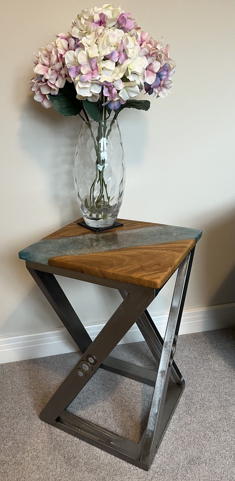 Handcrafted Wild Mango Wood With High Quality Epoxy Resin   Side/Coffee Table Unique Design photo 375.0