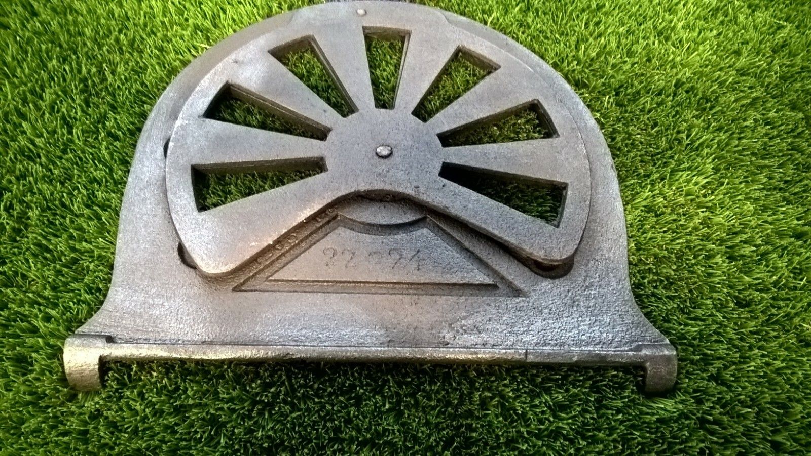 Unusual Original Cast Iron Chimney Damper Soot Flap photo 300.0