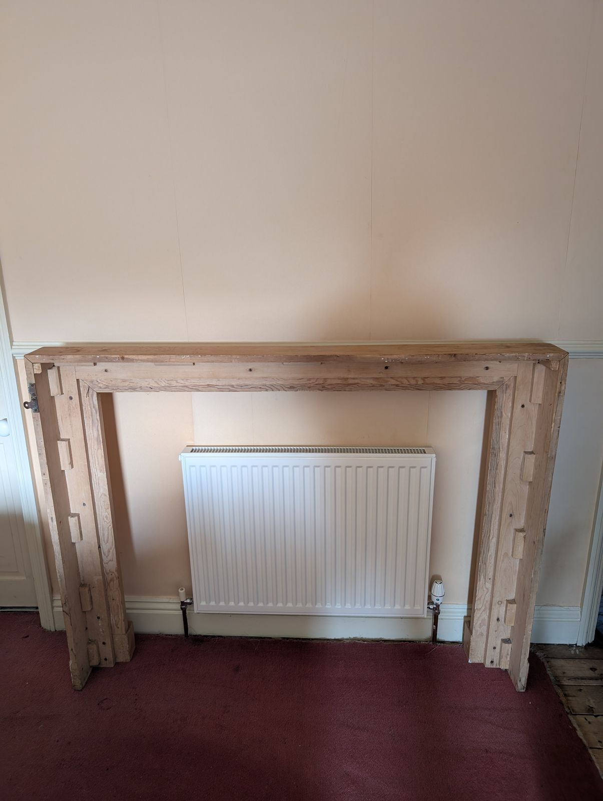Stripped Wooden Fire Surround With Original Mouldings