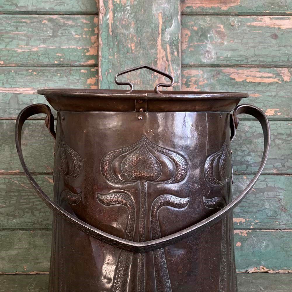 Art Nouveau Copper Coal Scuttle photo buy