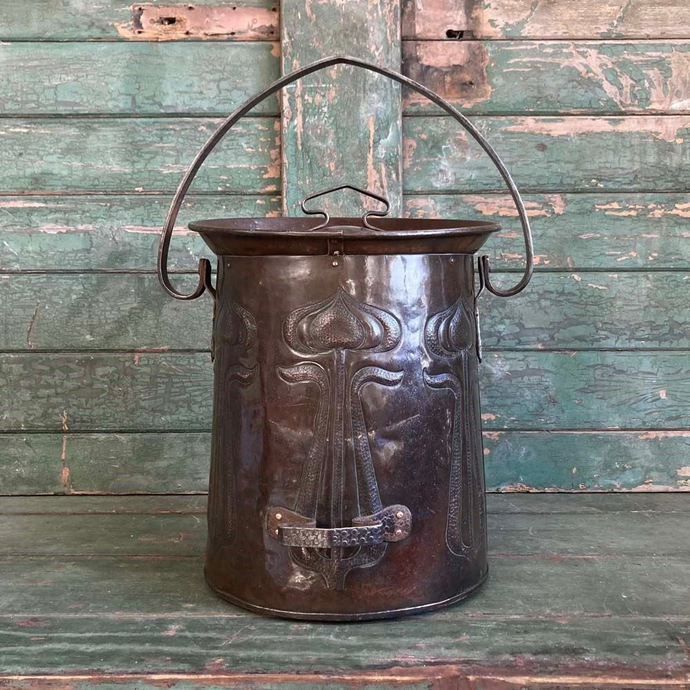 Home Fixtures Art Nouveau Copper Coal Scuttle photo