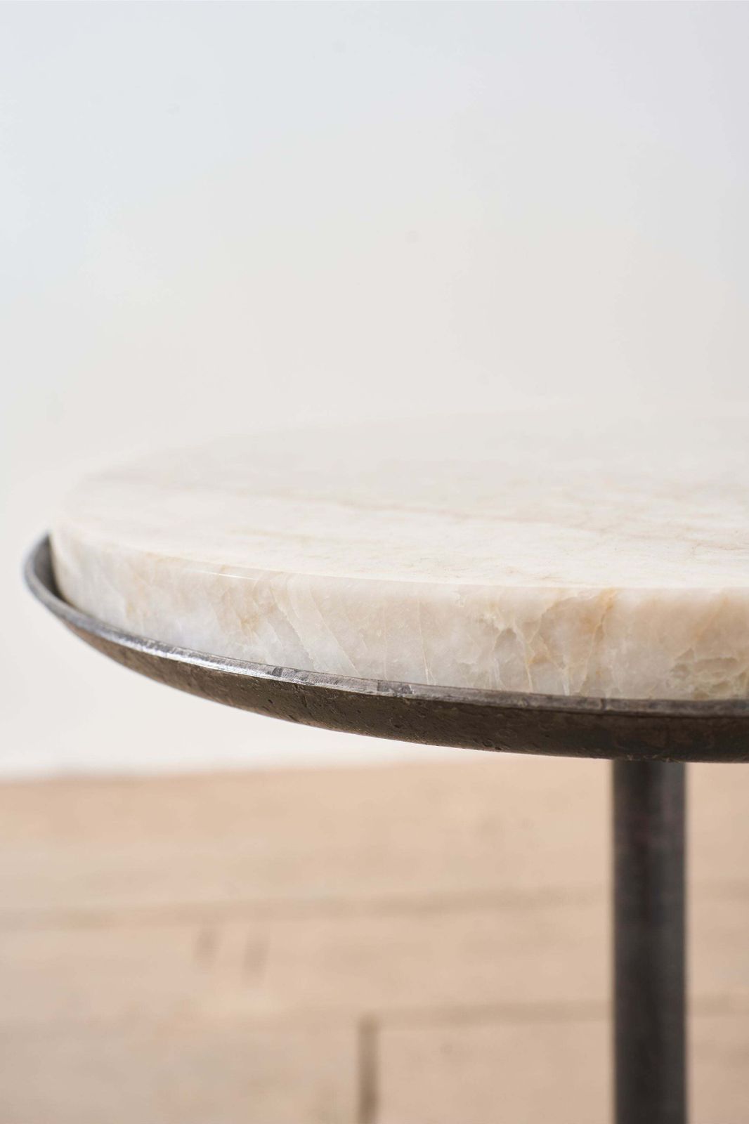 The 'Brokkr' Forged Steel Martini Table With Quartzite Top photo buy