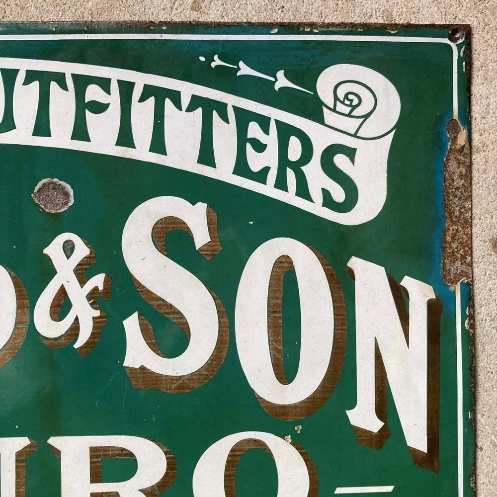 Truro Outfitter's Enamel Sign   'N. Gill & Son' photo for sale