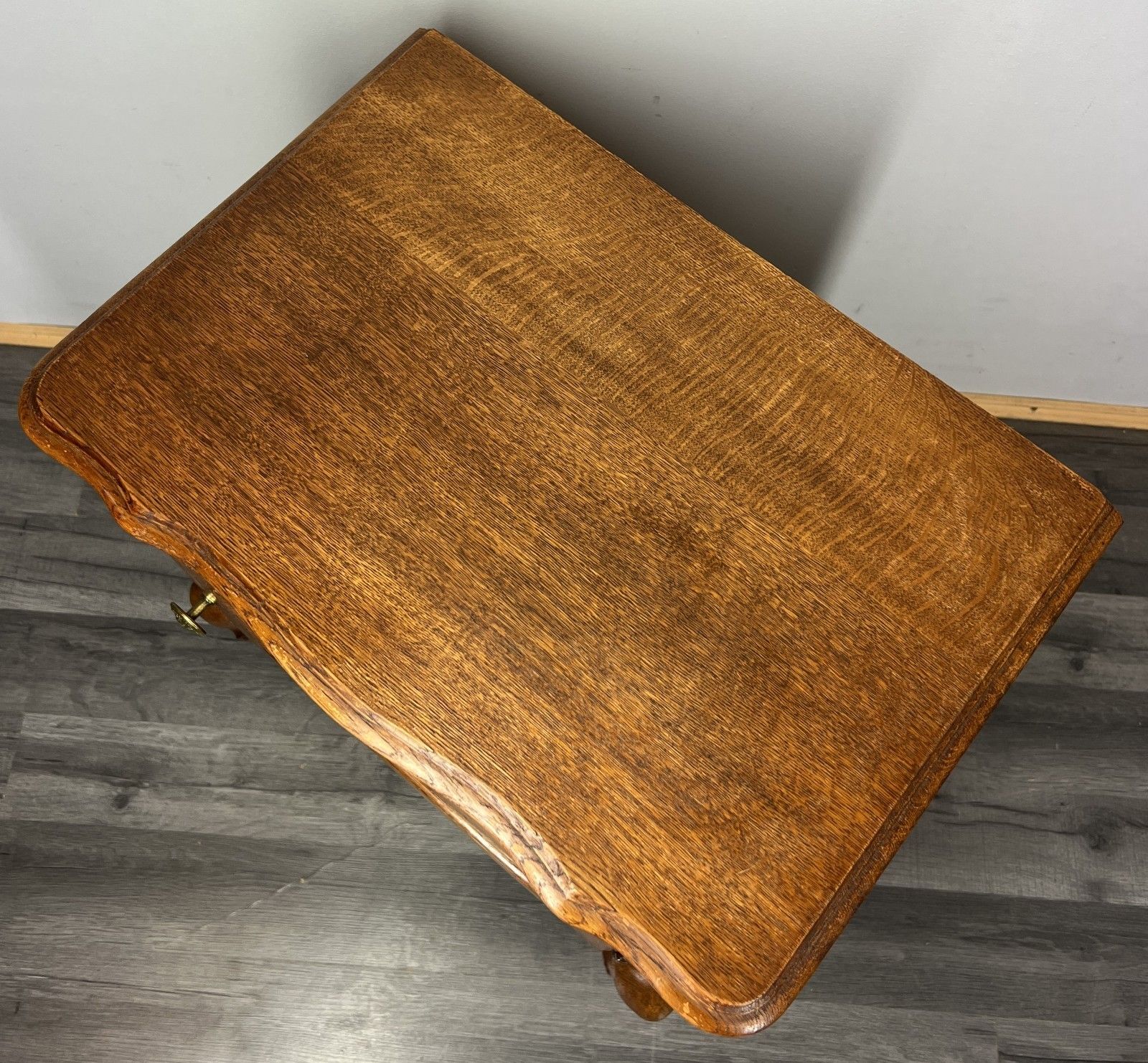 399.0 Pair Of  Bedside Tables Vintage French Louis Oak Nightstands Cabinets Lot 4255 photo