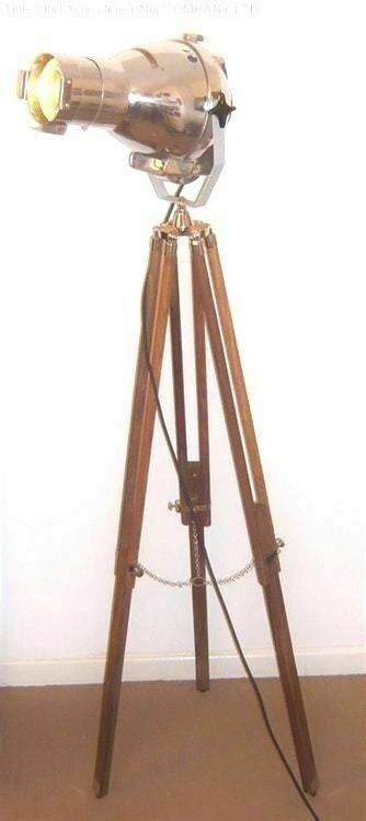 British Vintage Theatre Light Industrial  Spot Light By Major Equipment Co Ltd 1950s Lamp With Tripod Mid 20 Th Century Design