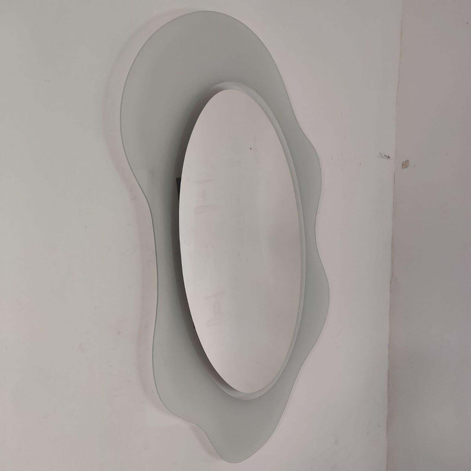 Italian Mirror Round Round By Nanda Vigo For Glas Italia, 1987 photo 2142.0