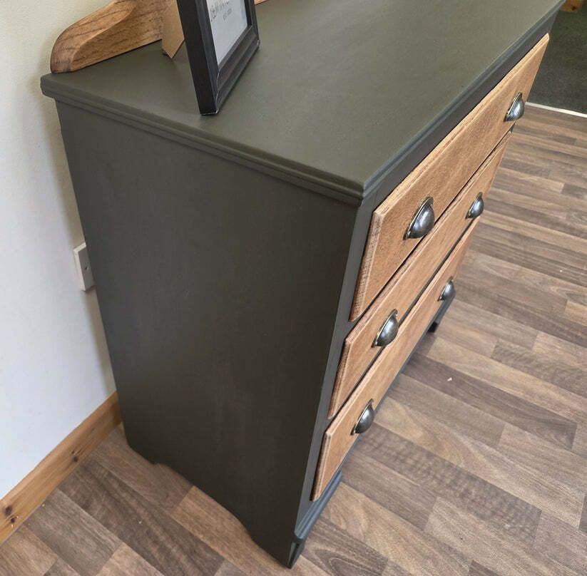 Mid Century Solid Chest Of Drawers photo vintage