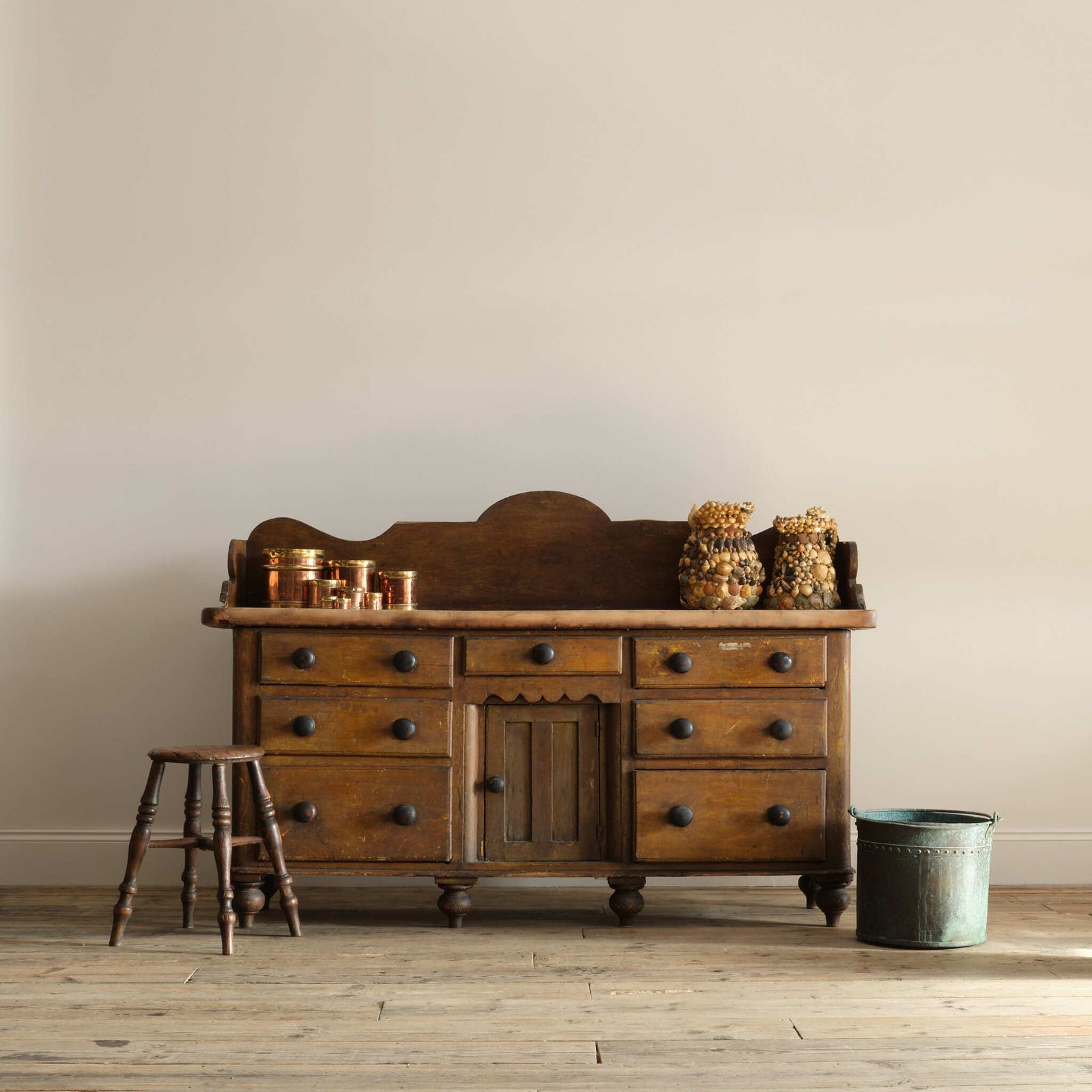 19th Century Kitchen Dresser In Original Paint