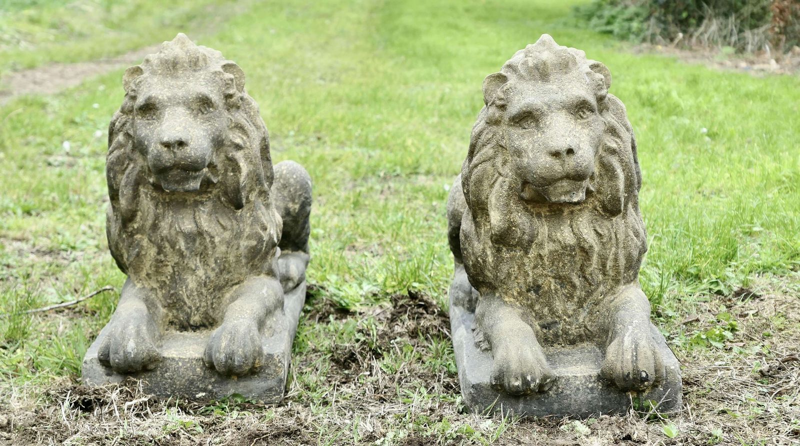 A Pair Of Weathered Guardian Lions photo furniture