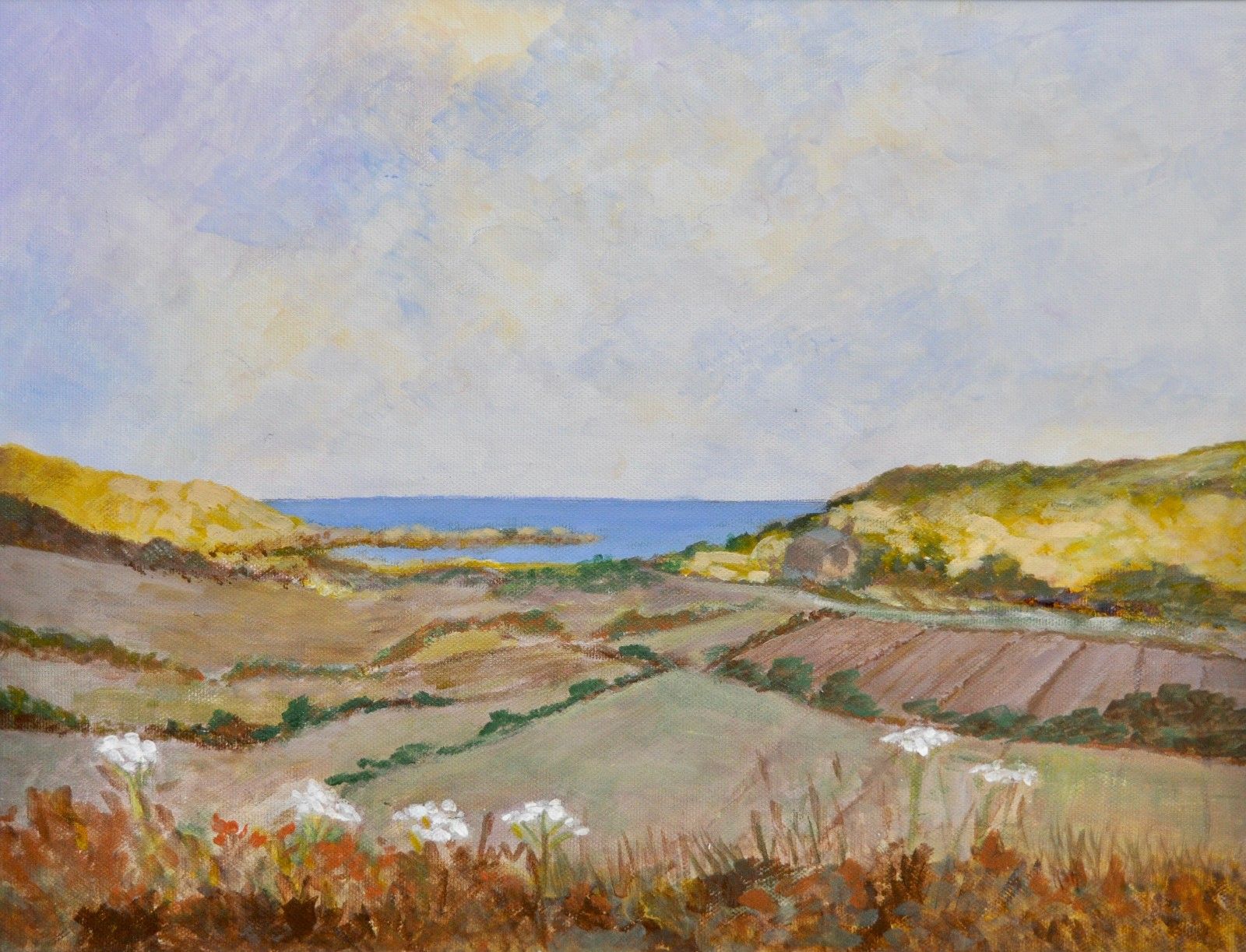 A Tranquil Cornish Coastal View, Oil Painting On Canvas, 50 X 60 Cm photo furniture