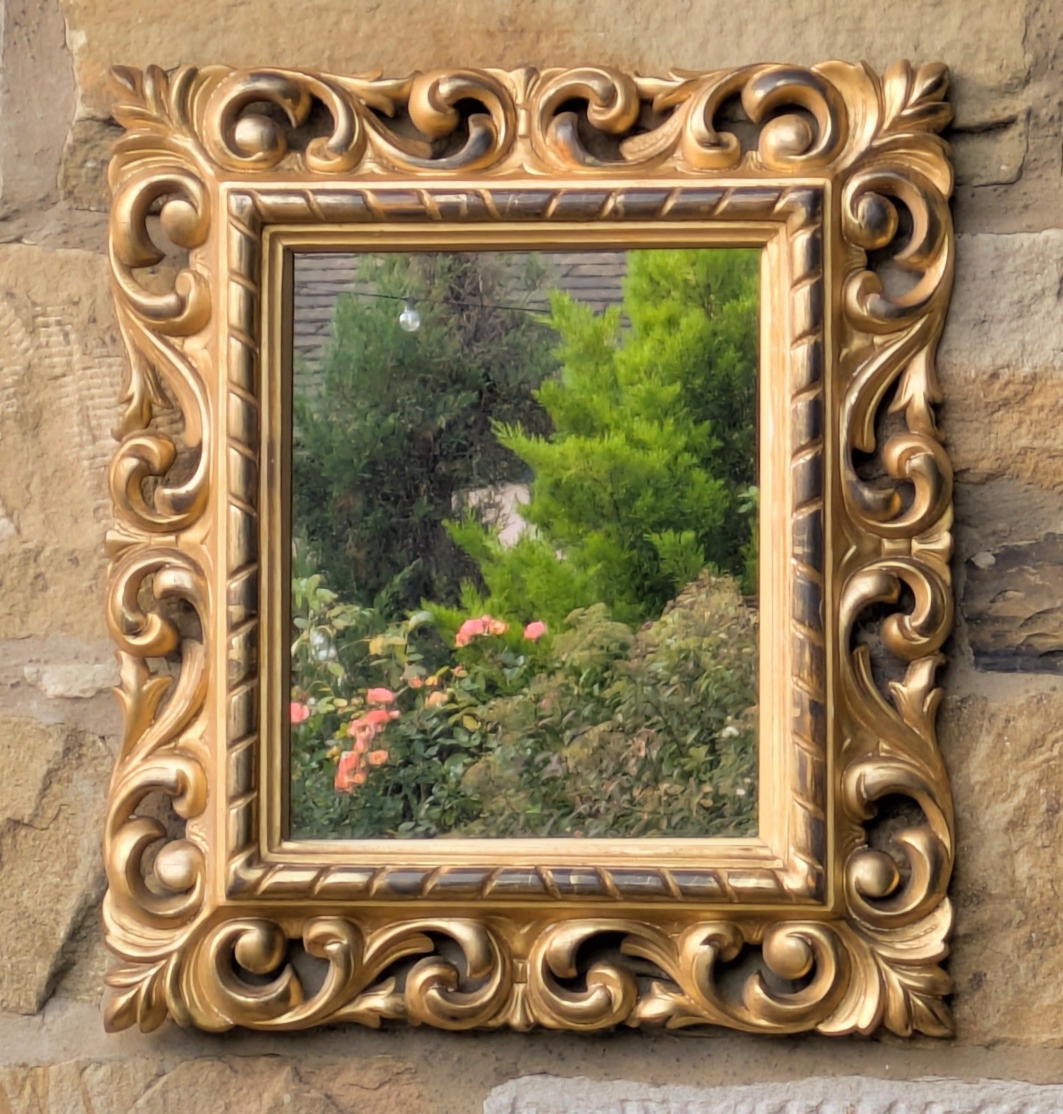 Antique Hand Carved Venetian Gilt Wood Mirror