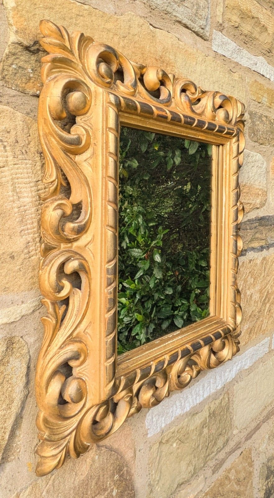 Antique Hand Carved Venetian Gilt Wood Mirror photo for sale