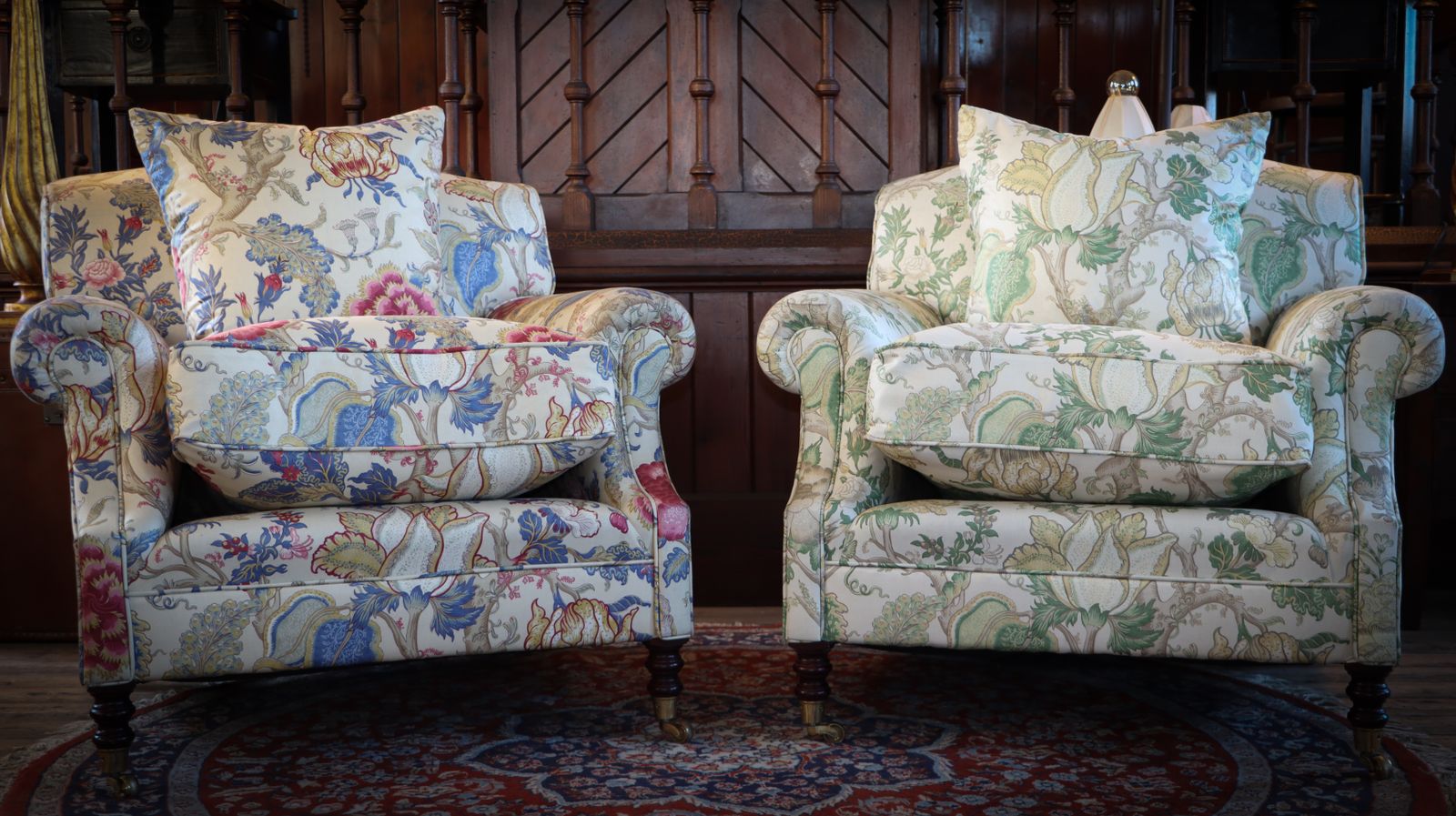 Price Per Chair Is £3500    Pair George Smith Laid Back Scroll Arm Signature Armchairs Titley Marr Darwen 🚚 photo Furniture