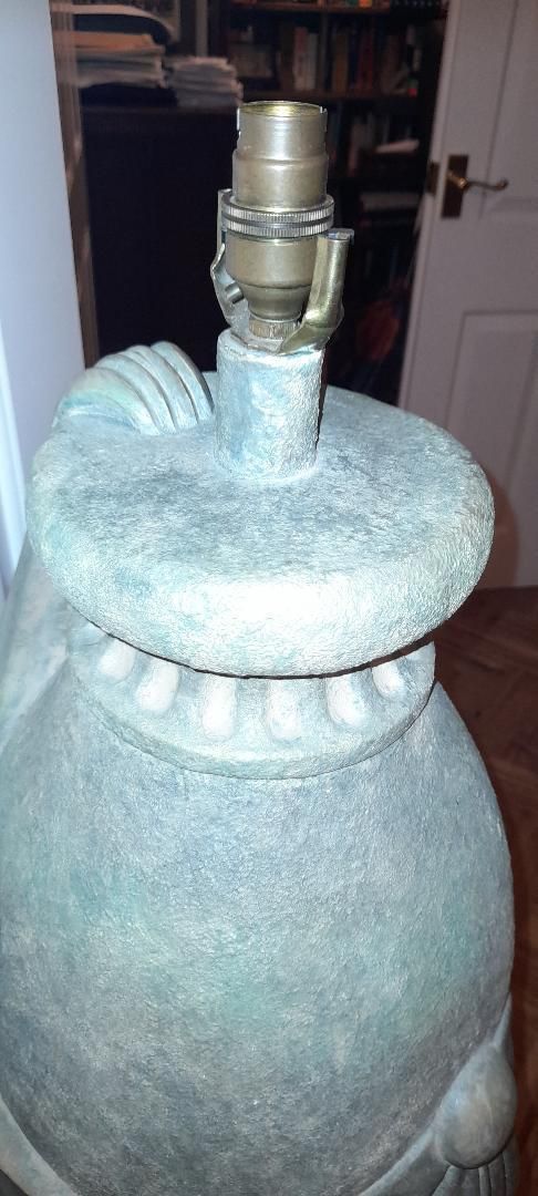 Classical Faux Grey Stone Curved Swag Tall Pedestal Column Floor Lamp photo vinterior