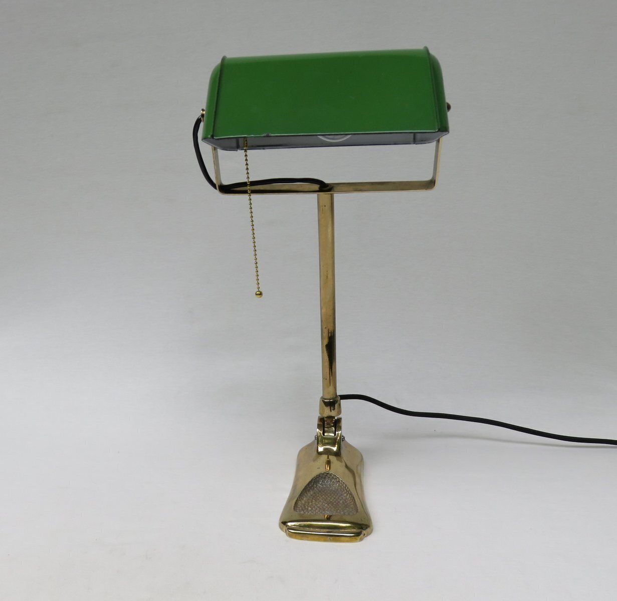 Art Nouveau Brass Plated And Enamel Banker's Lamp, Austria, 1890s photo buy