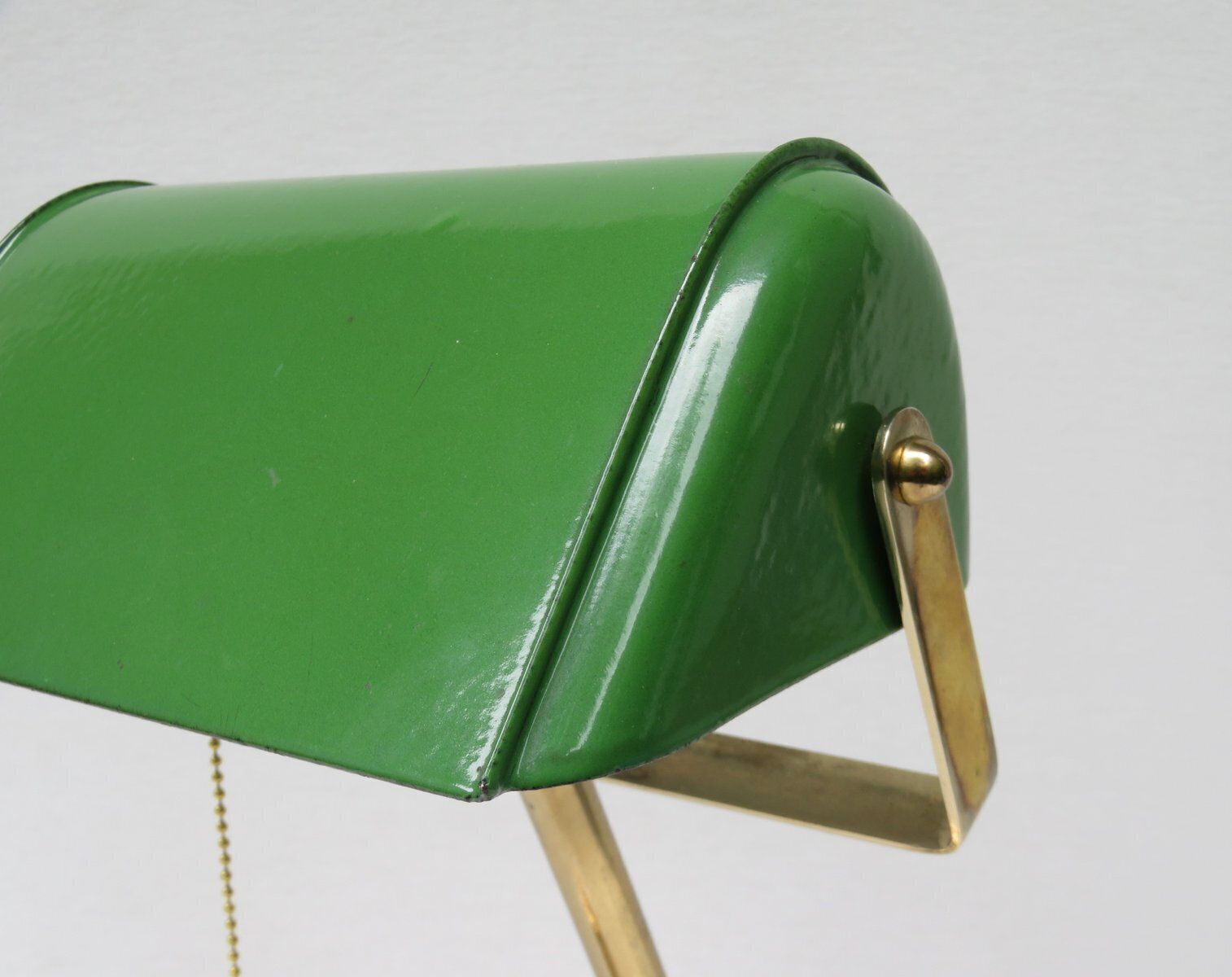photo buy Art Nouveau Brass Plated And Enamel Banker's Lamp, Austria, 1890s
