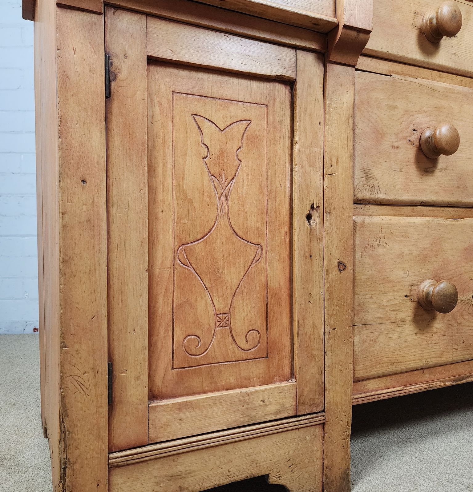 Antique Pine Kitchen Dresser   Mid Victorian Circa 1860 photo vintage