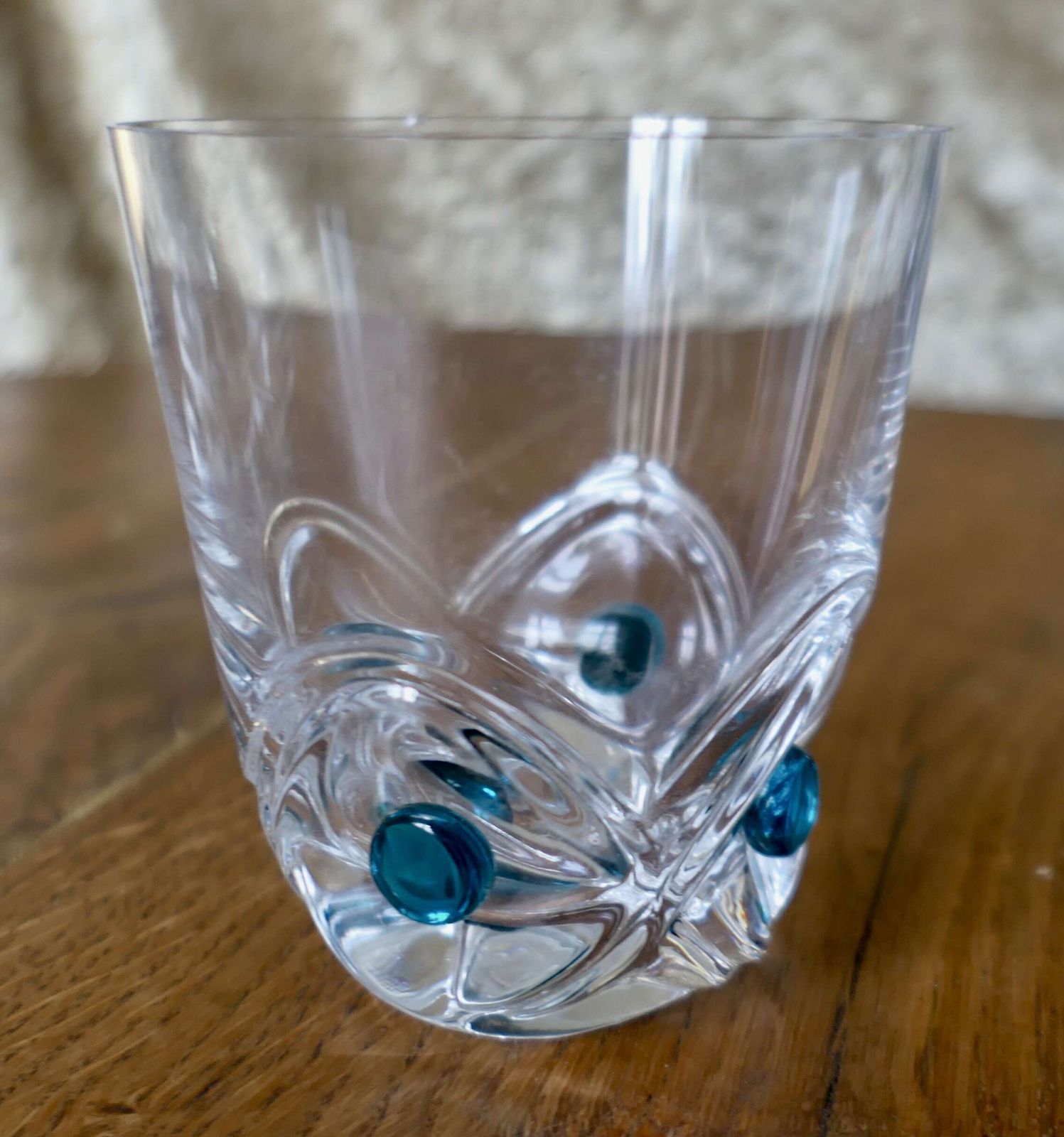 Lalique Floride Turquoise Crystal Set Of 6 Whiskey Tumblers And Assiette photo Home Decor