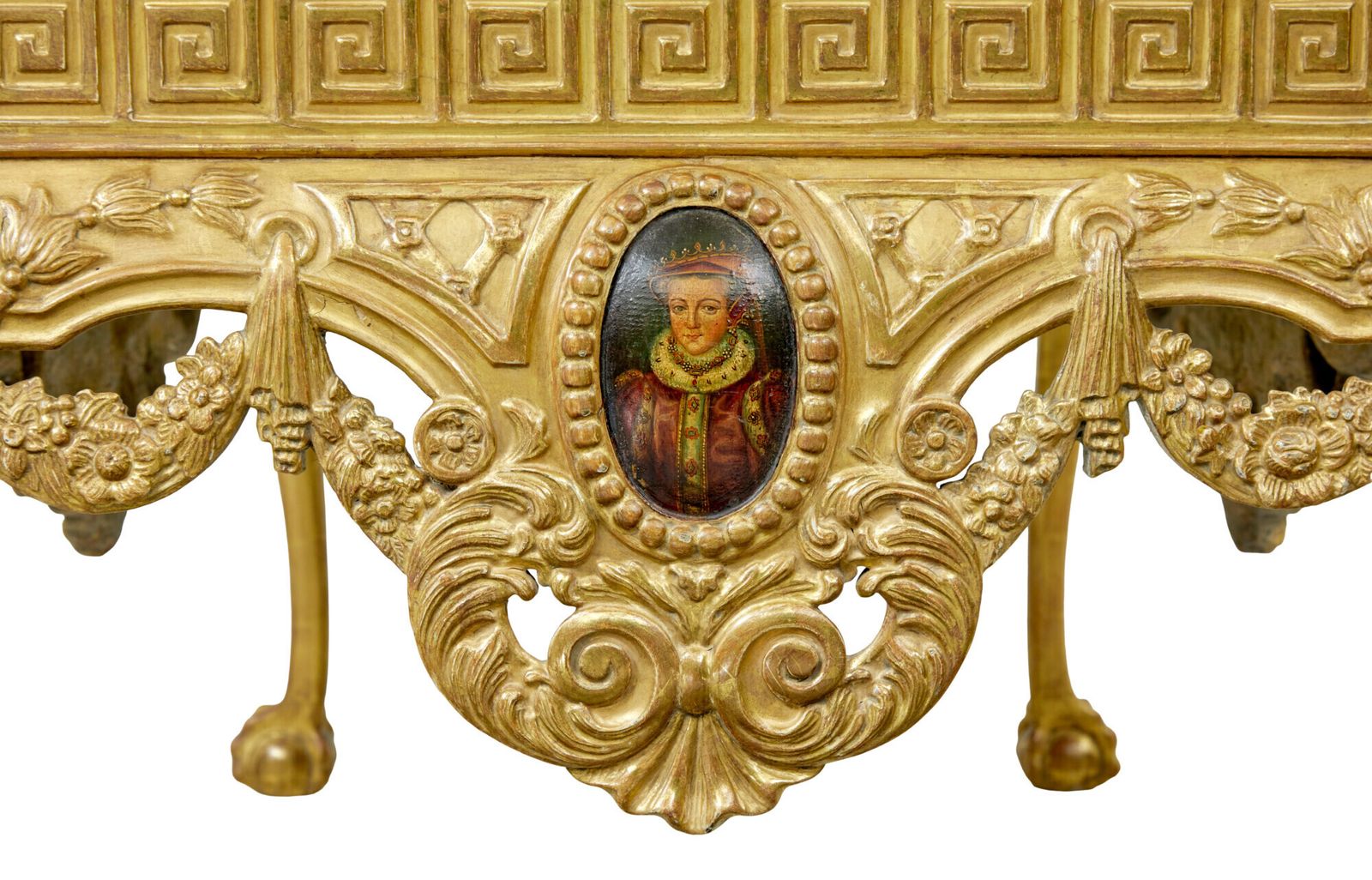 19th Century George II Influenced Marble Top Center Table photo vintage