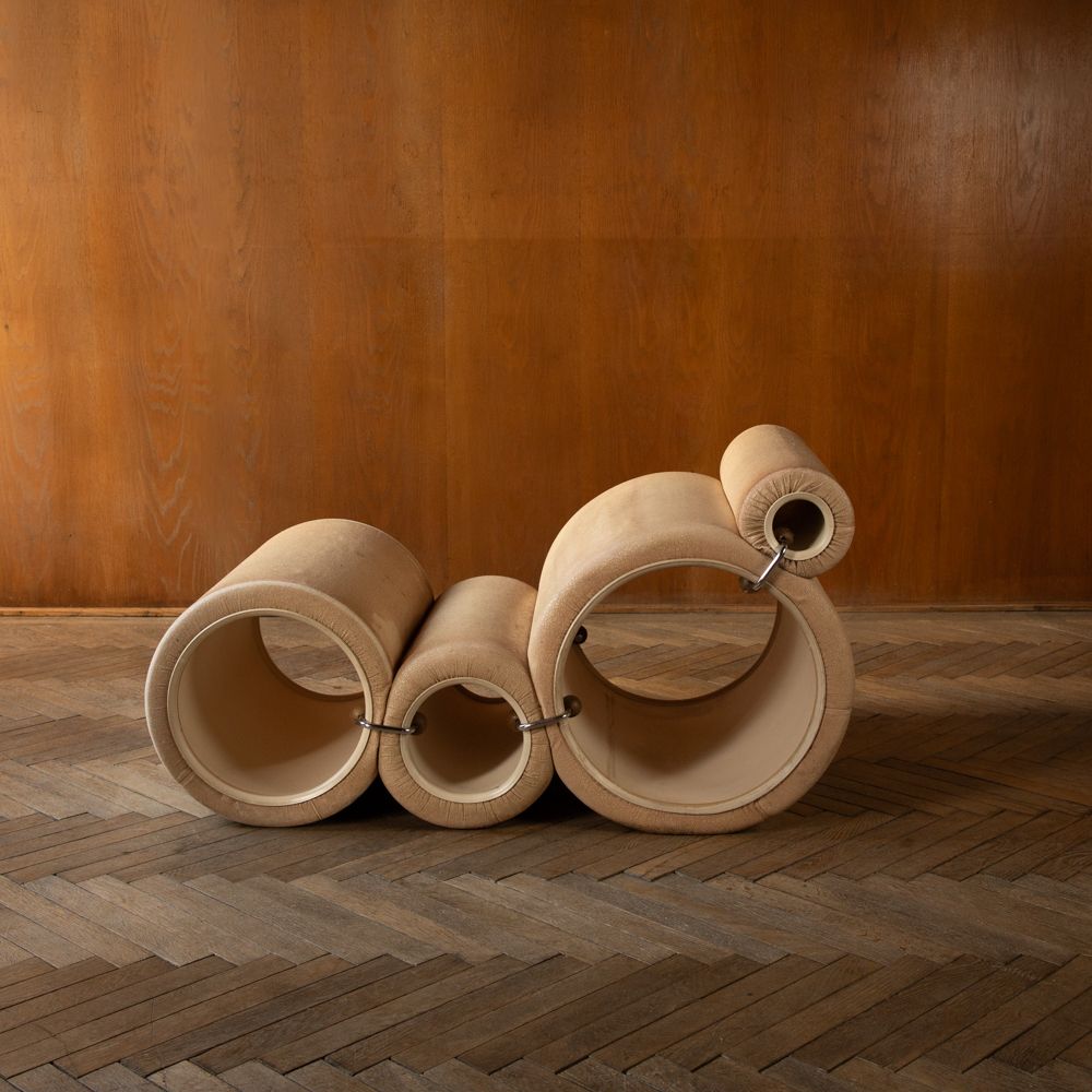 Rare 1st Edition Joe Colombo Tube Chair For Flexform, 1969 photo for sale