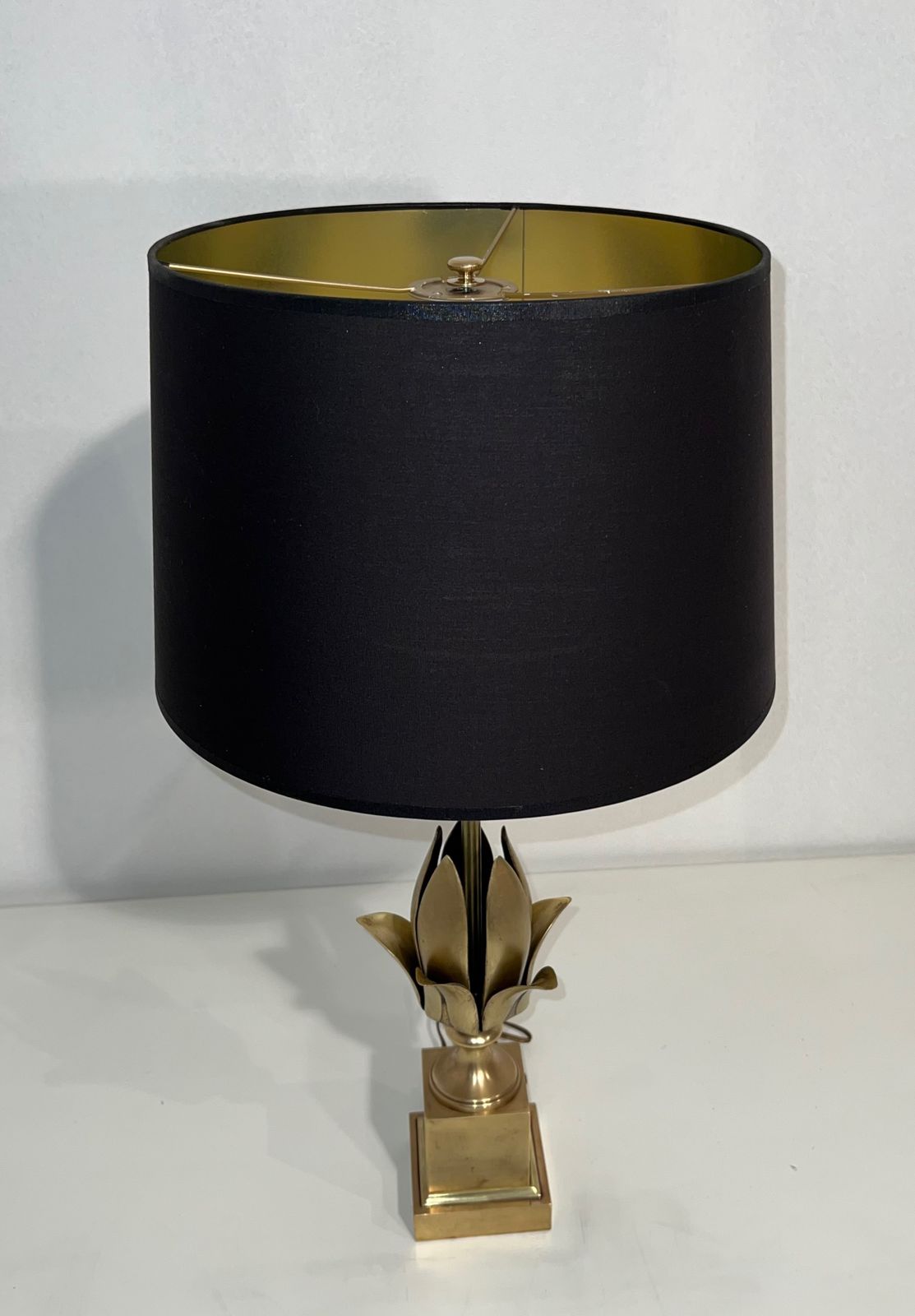 Brass Flower Lamp In The Style Of Maison Charles. Circa 1970 photo furniture