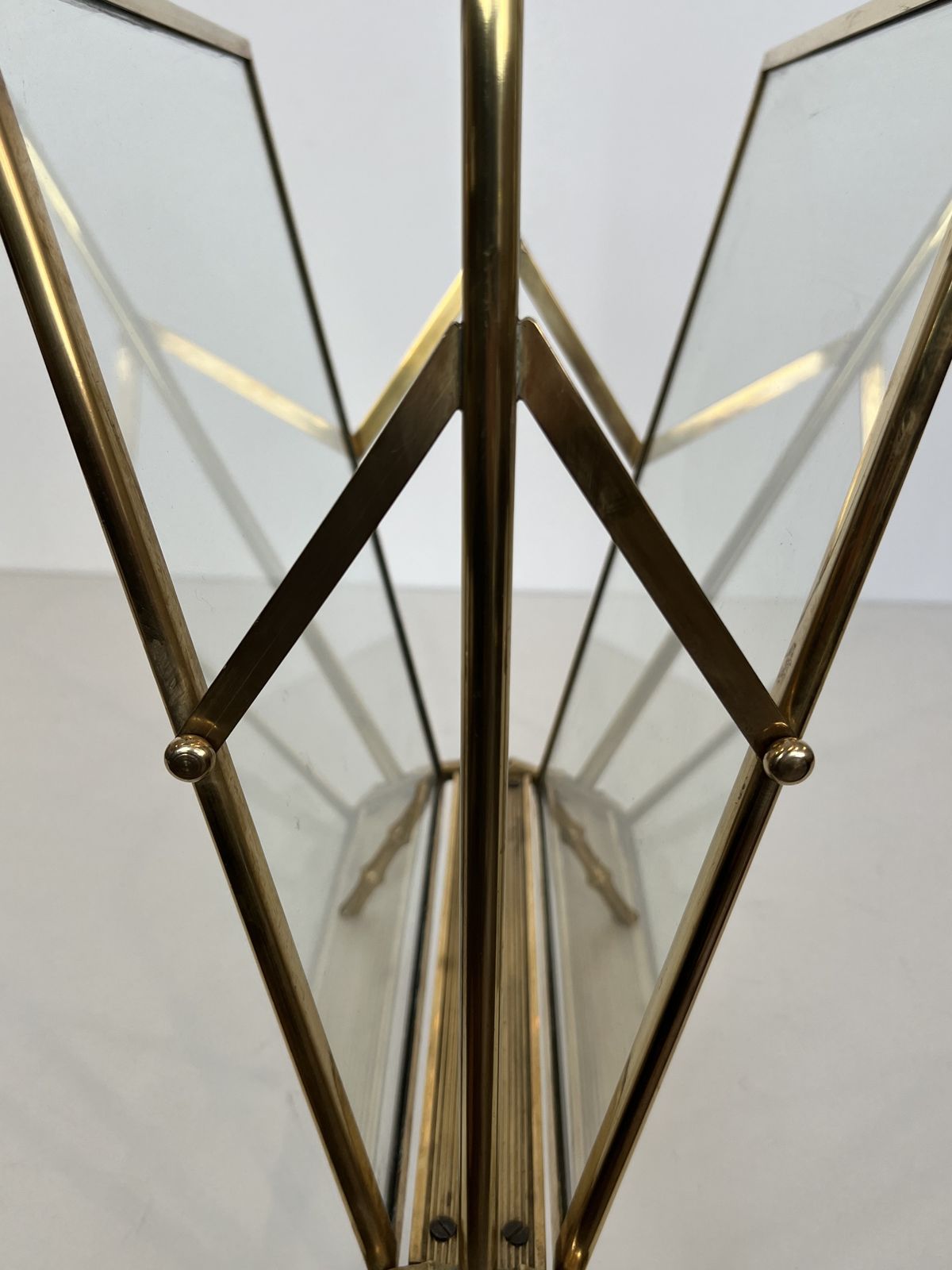 photo furniture Faux Bamboo Magazine Rack In Bronze And Brass From Maison Baguès
